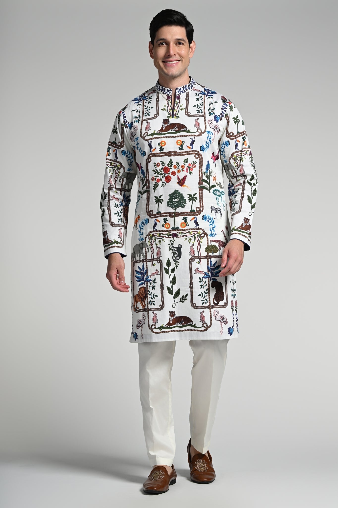 Taroob Tropical Safari Printed Kurta Pajama Set