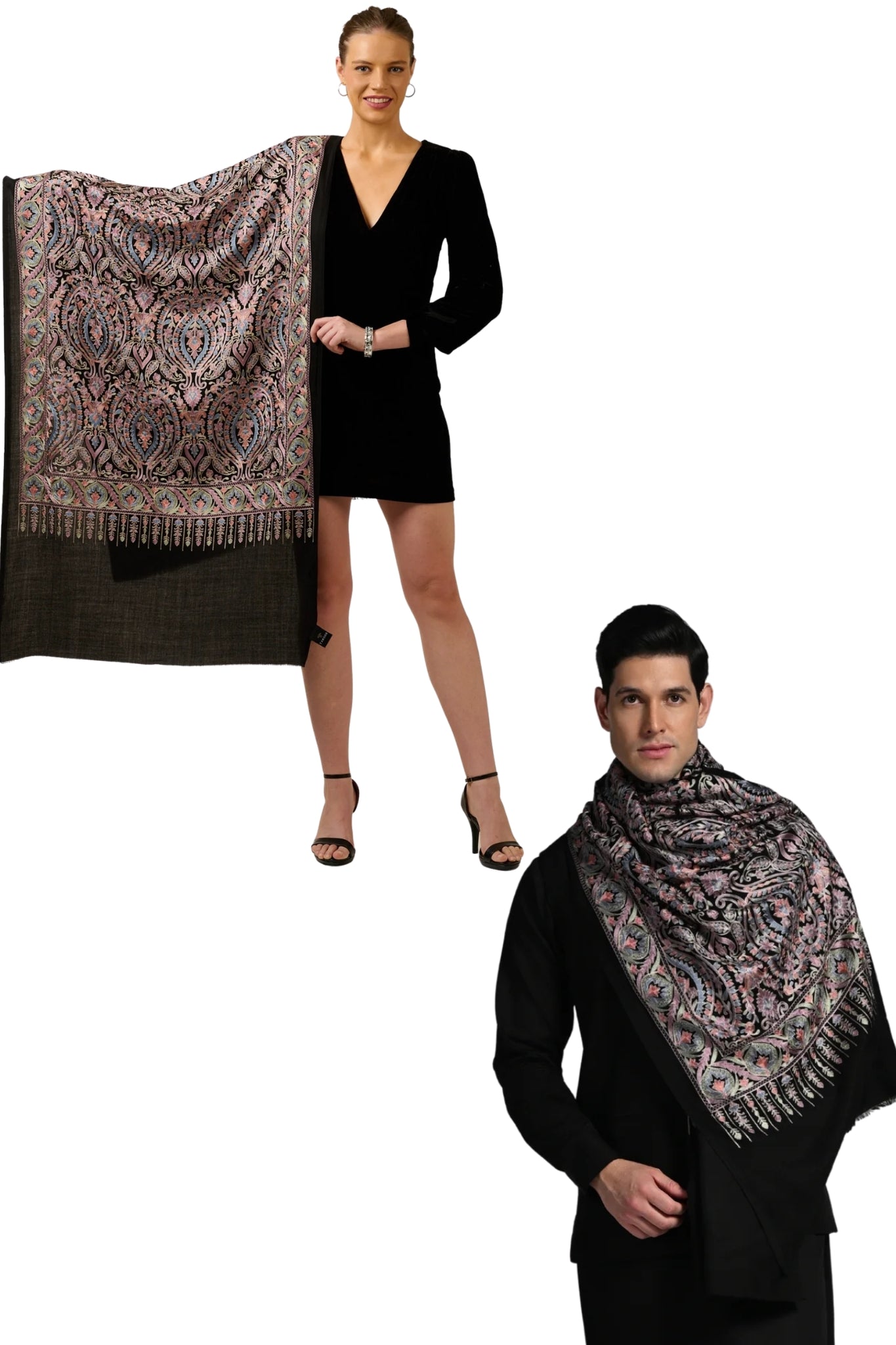 Taroob Gift Set of Unisex Aari Embroidered Stole for Him or Her