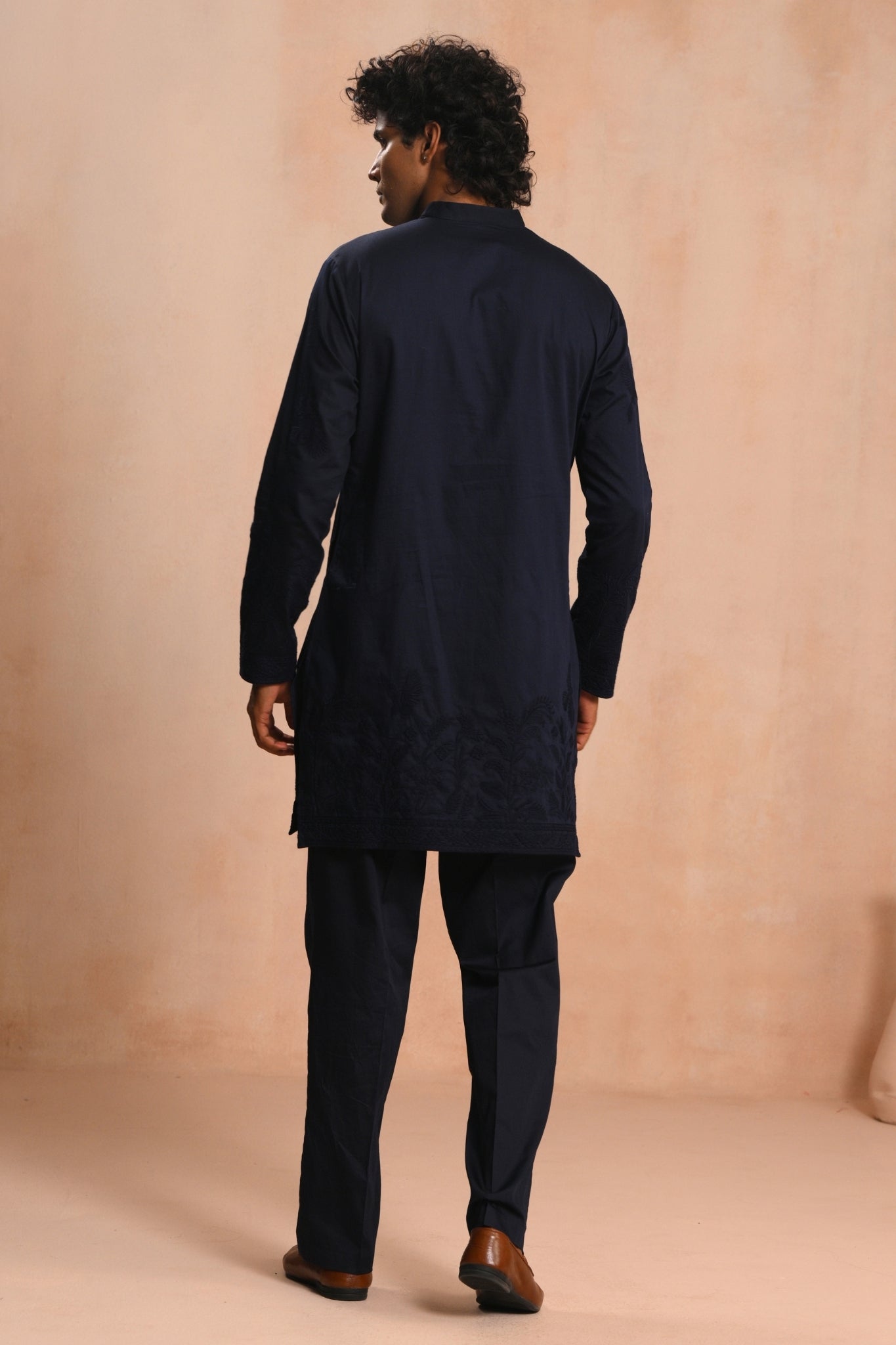 Navy Noir Sozni Kurta Pajama Set