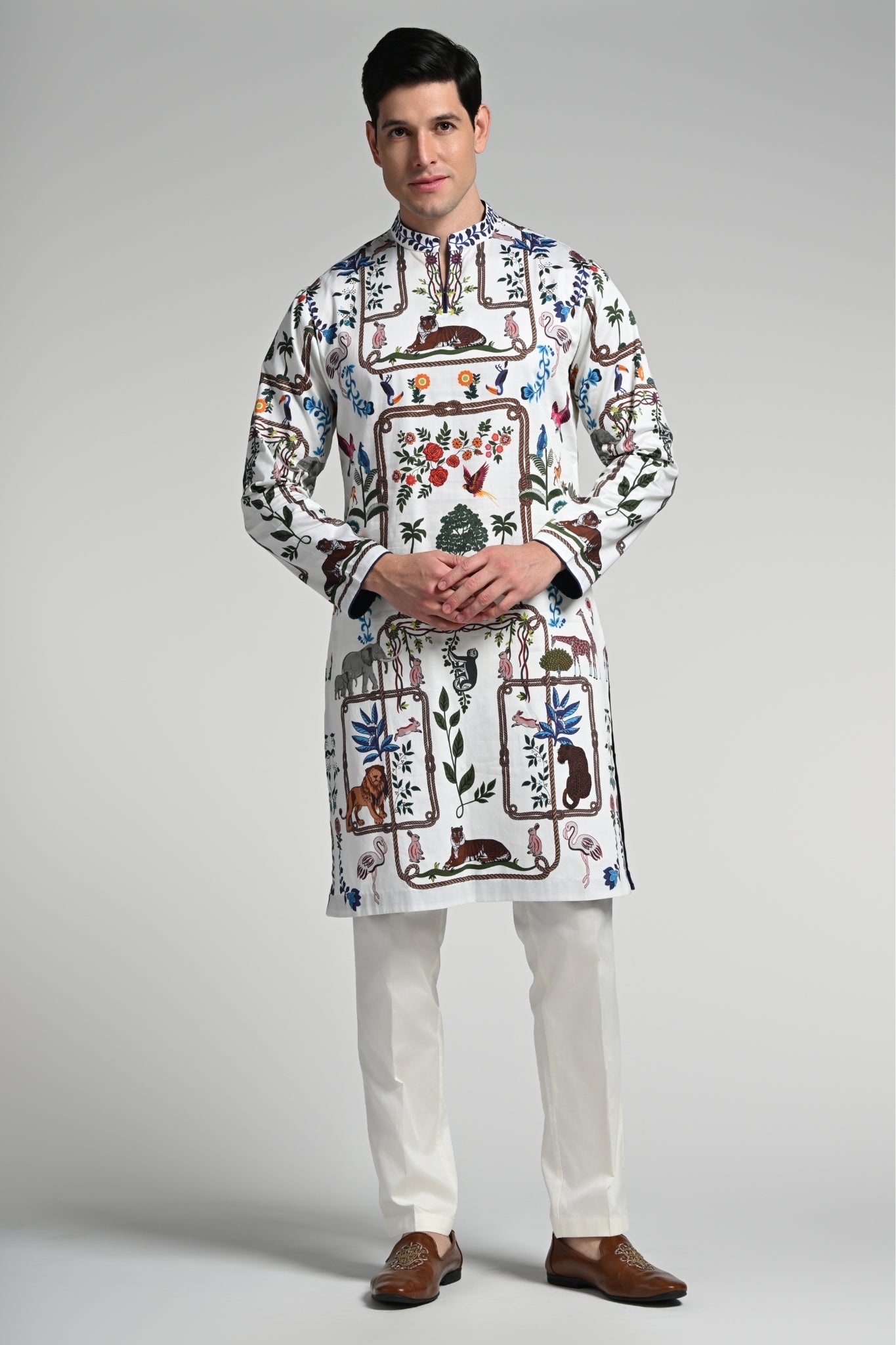 Taroob Tropical Safari Printed Kurta Pajama Set