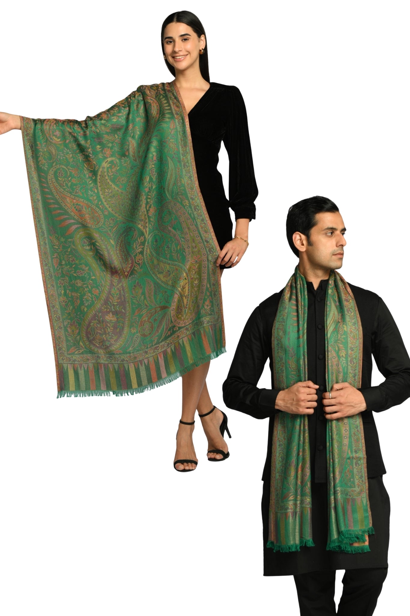 Taroob Gift Set of Paisley Silk Jamawar Stole or Him or Her ( Unisex Stole )