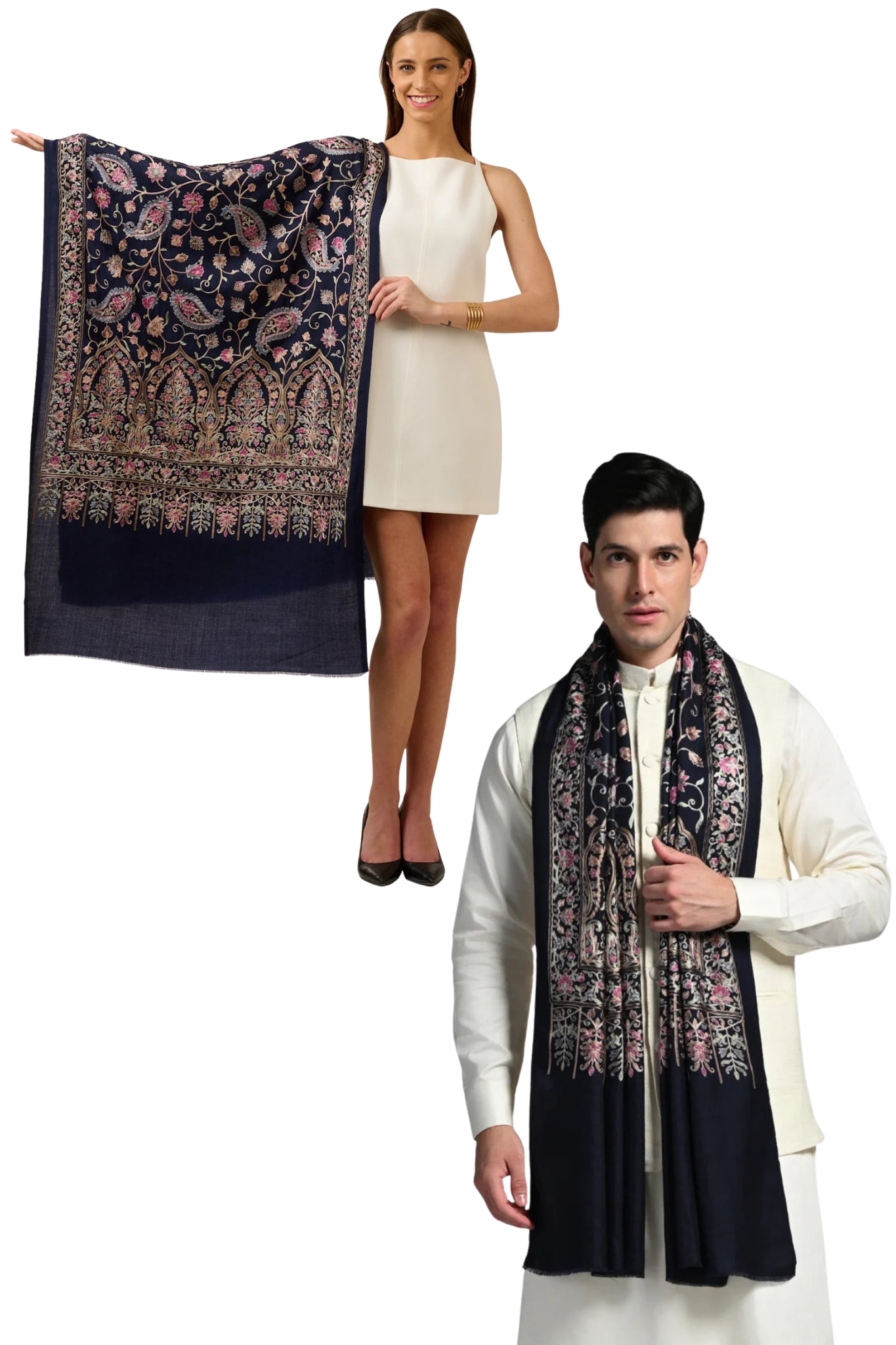 Taroob Gift Set of Unisex Aari Embroidered Stole for Him or Her