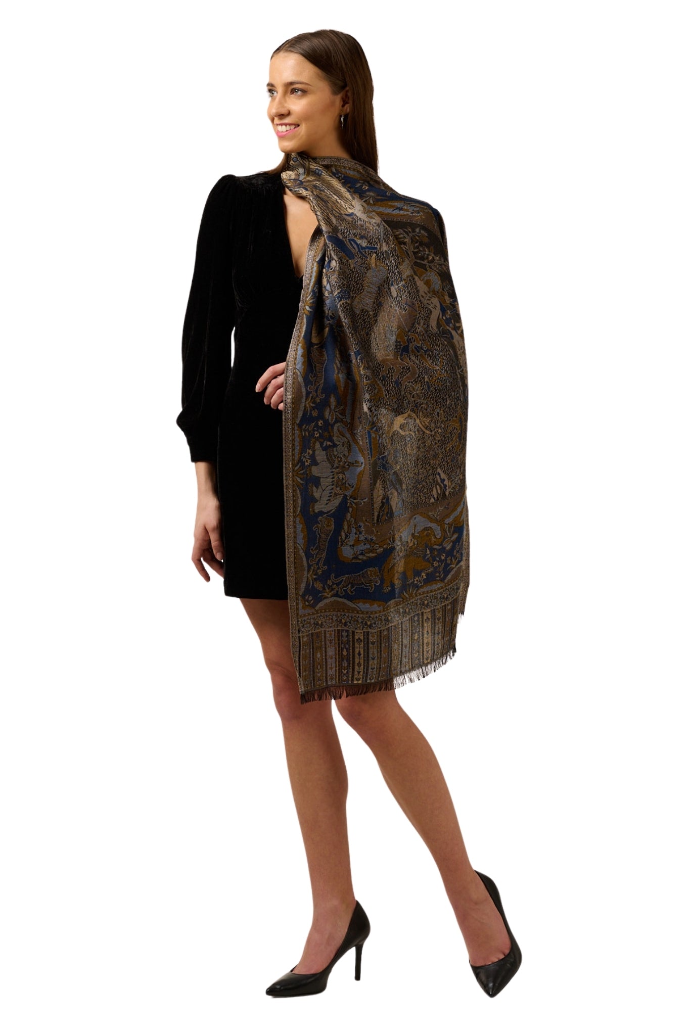 Taroob Royal Shikar-dar Silk Jamawar Stole