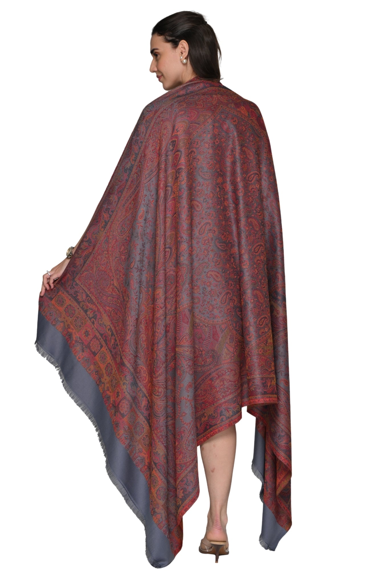 Taroob Faux Pashmina Antique Jamawar Shawl
