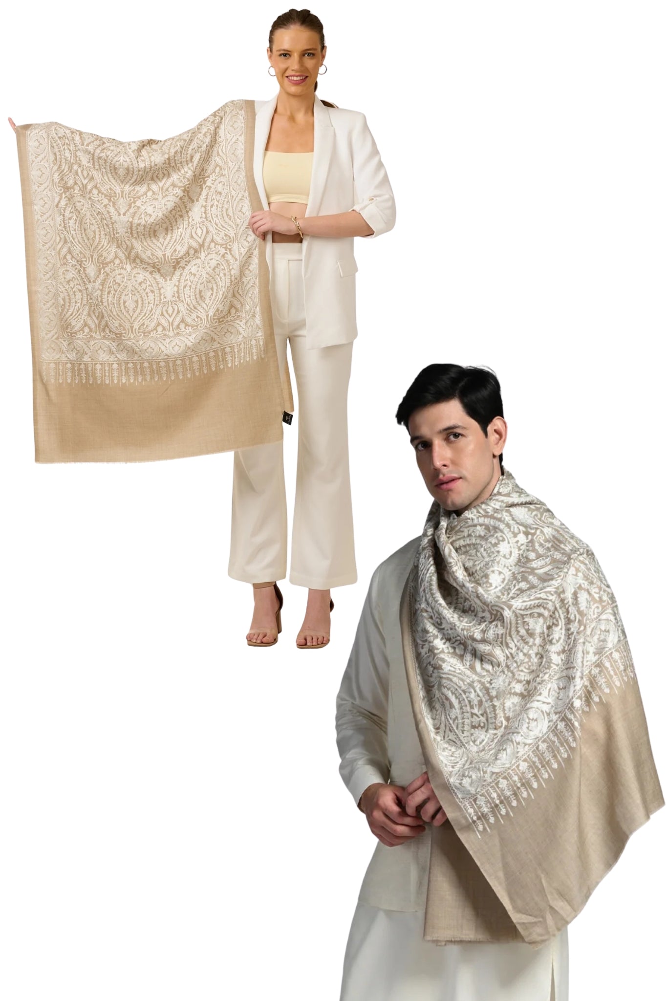 Taroob Gift Set of Unisex Aari Embroidered Stole for Him or Her