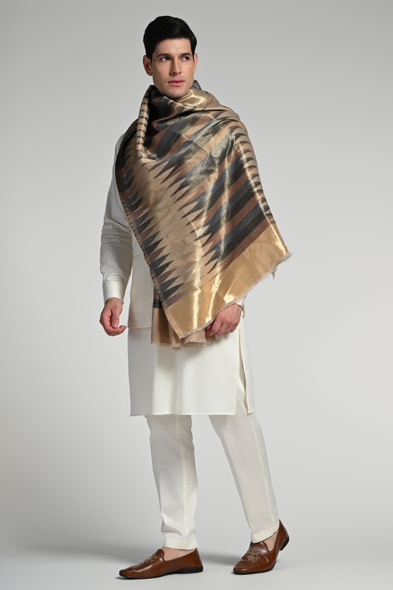 Taroob Resham Ikat Stole