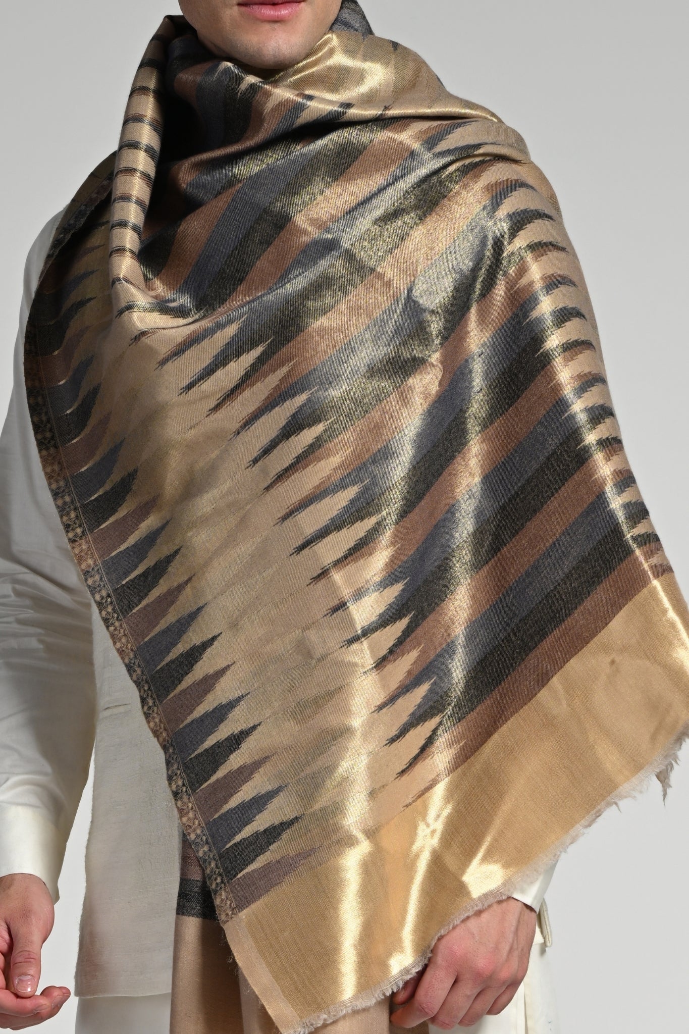Taroob Resham Ikat Stole