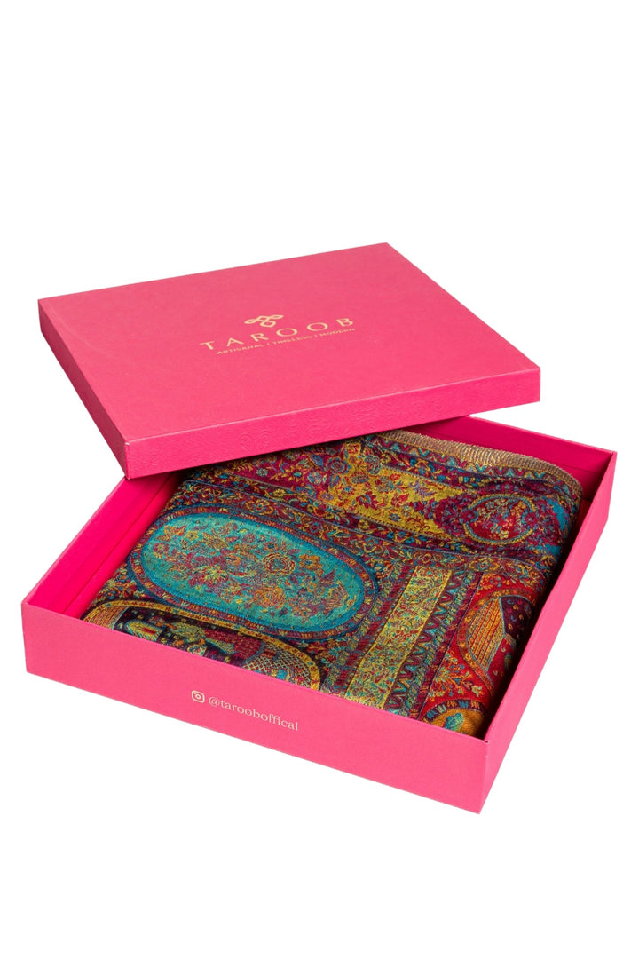 Taroob Gift Set of Unisex Wool Silk Kaani Stole for Him or Her
