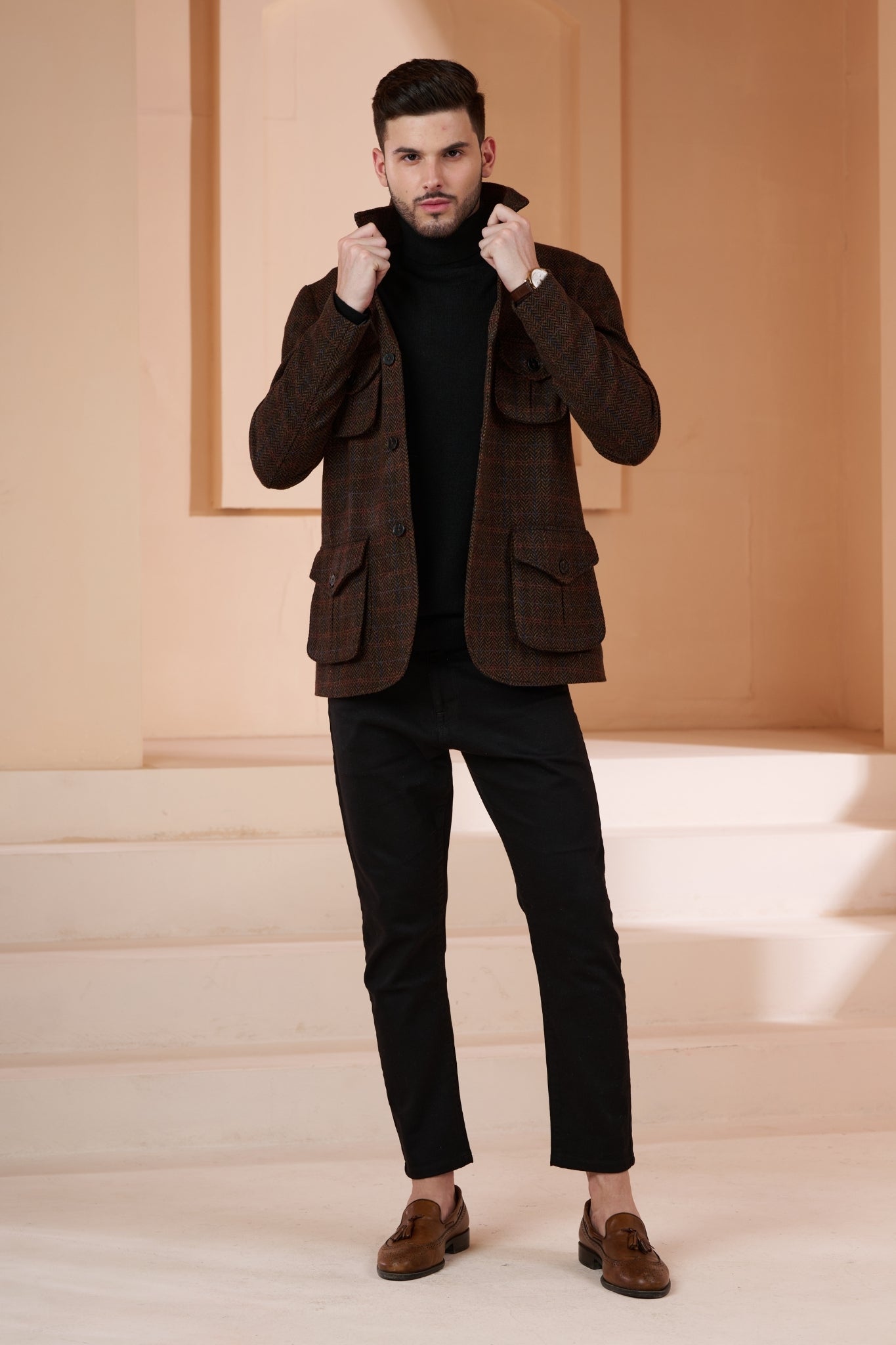 Taroob Wool Herringbone Travellers Jacket