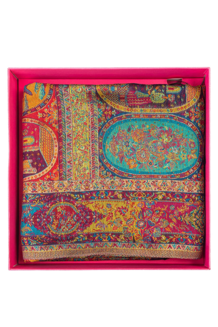 Taroob Gift Set of Unisex Wool Silk Kaani Stole for Him or Her