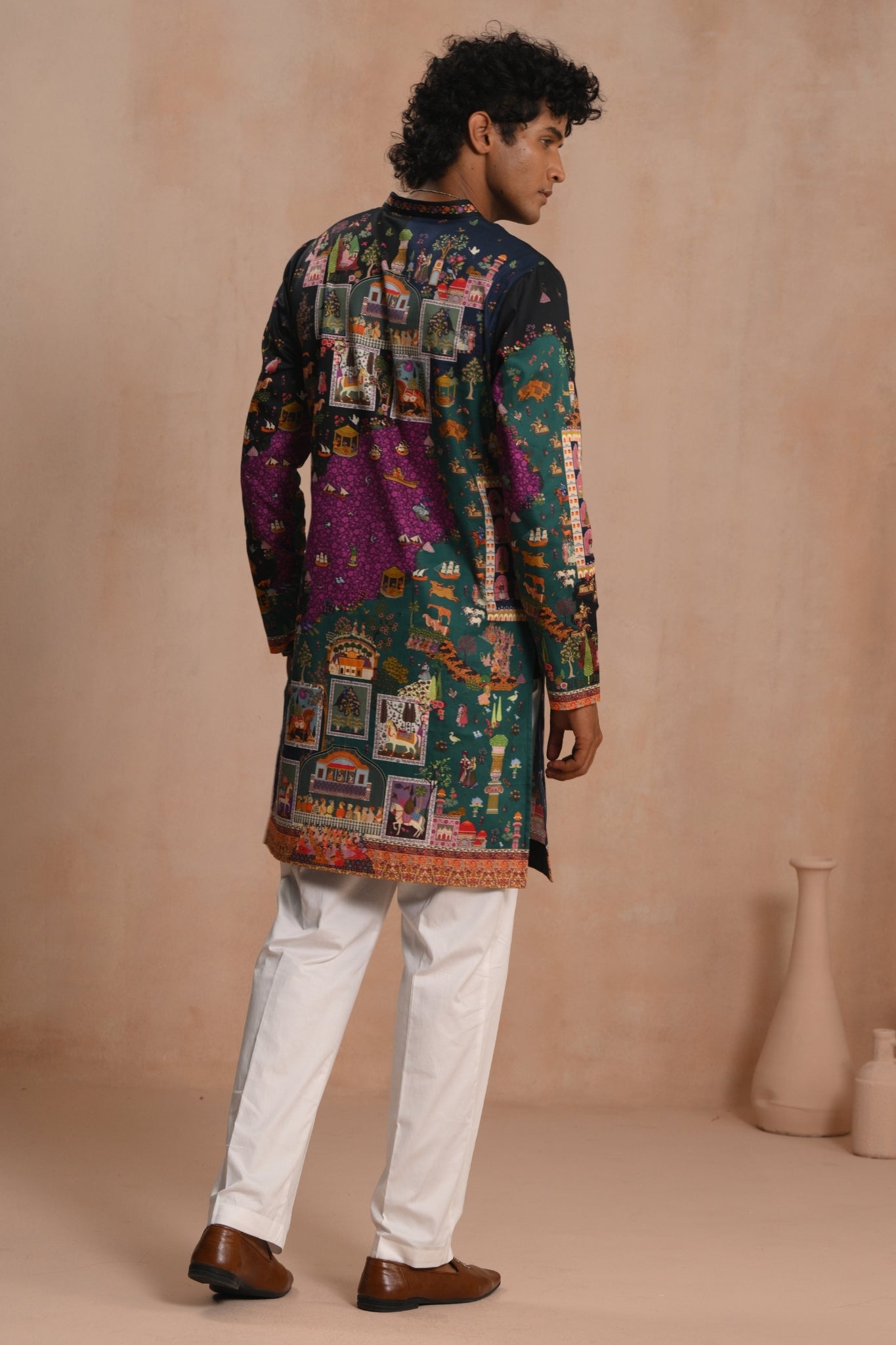 Multicolor Kashirnama Kurta Pajama Set