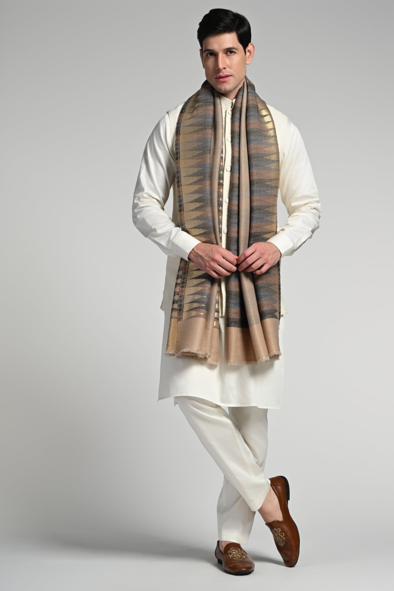 Taroob Resham Ikat Stole