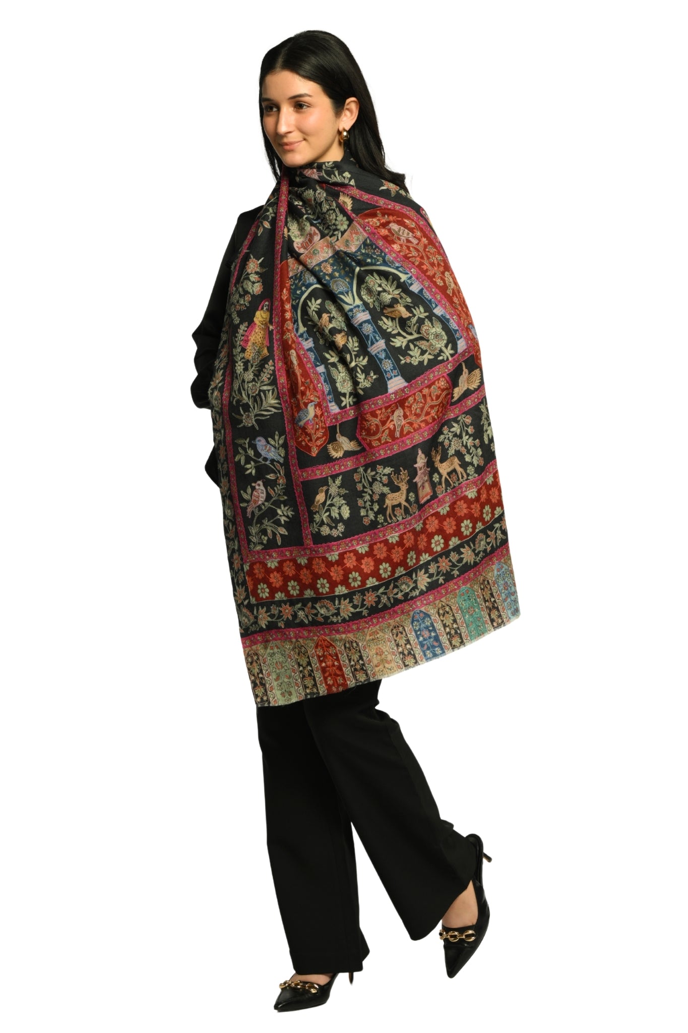 Taroob Palace Embroidered Kalamkari Stole