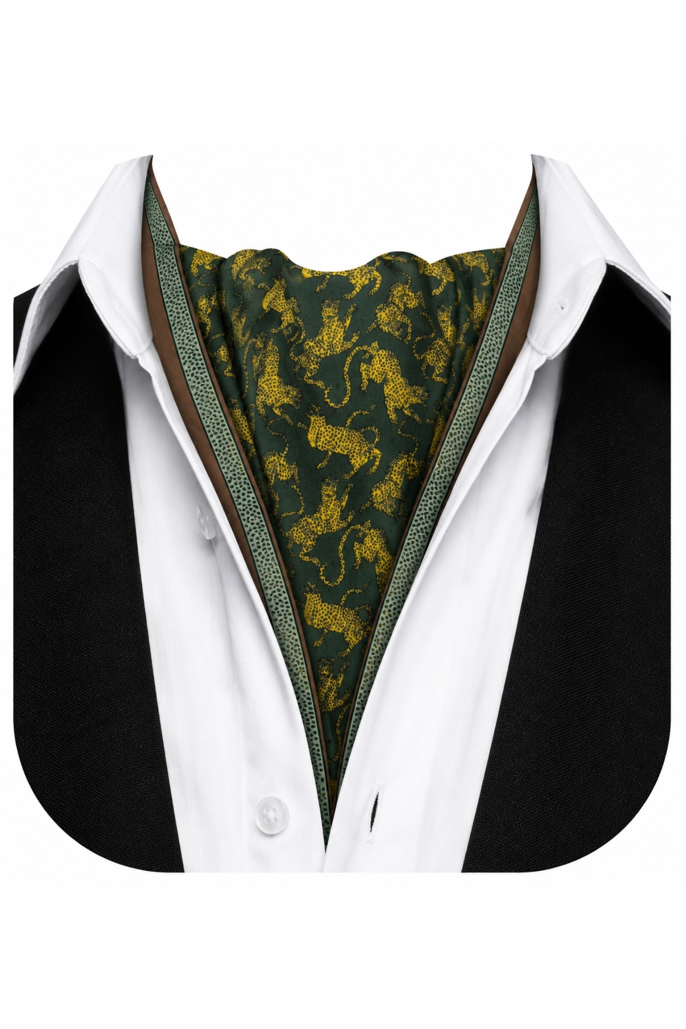 Taroob Premium Silk Satin Leopard Cravat, Men’s Neck Tie