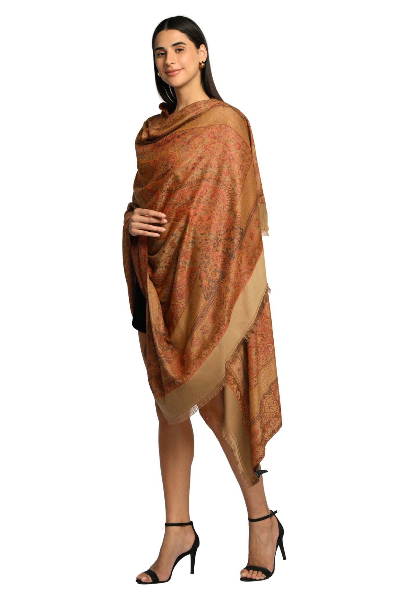 Taroob Faux Pashmina Antique Jamawar Shawl