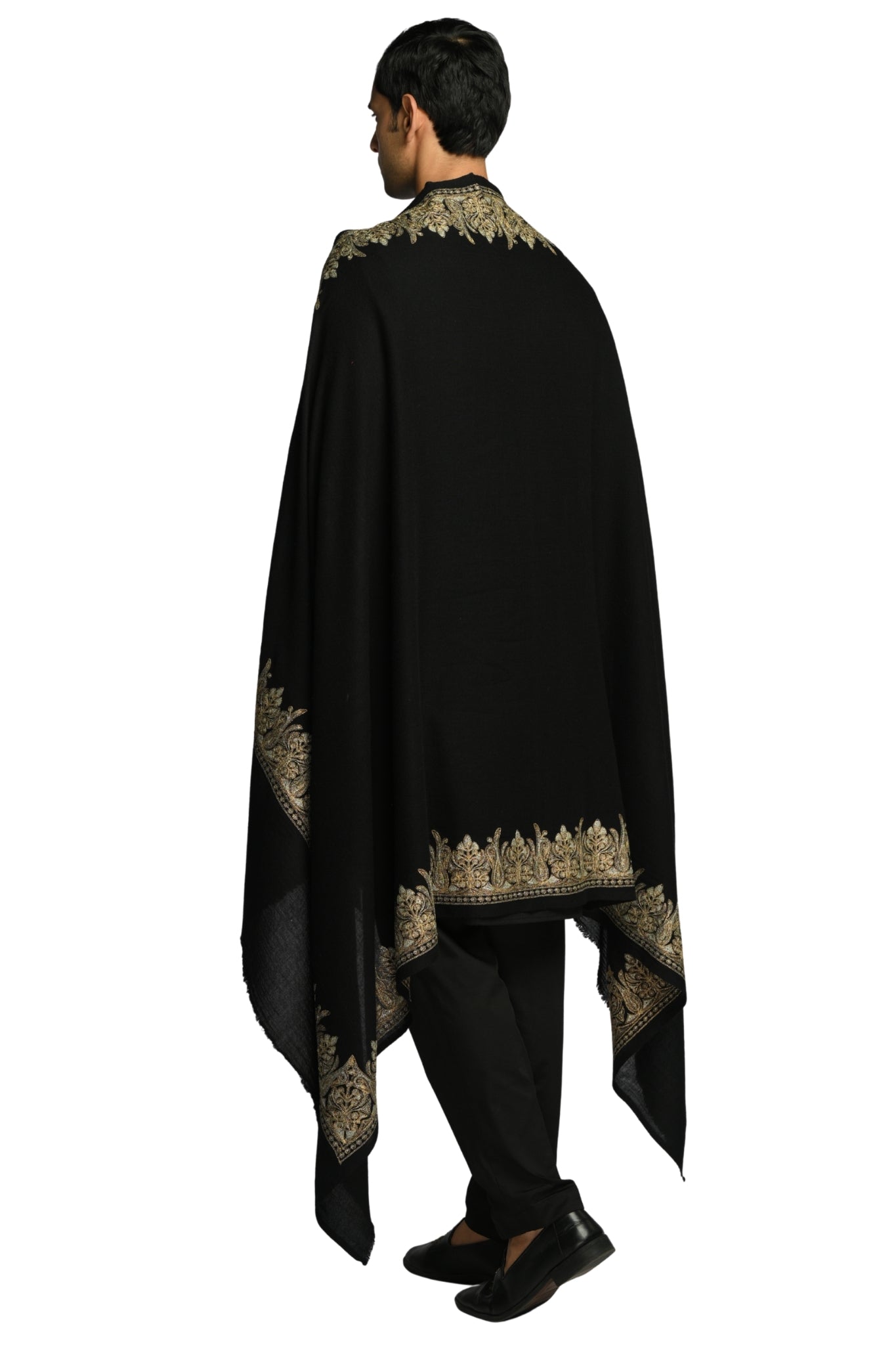 Taroob Signature Tilla Border Wool Shawl