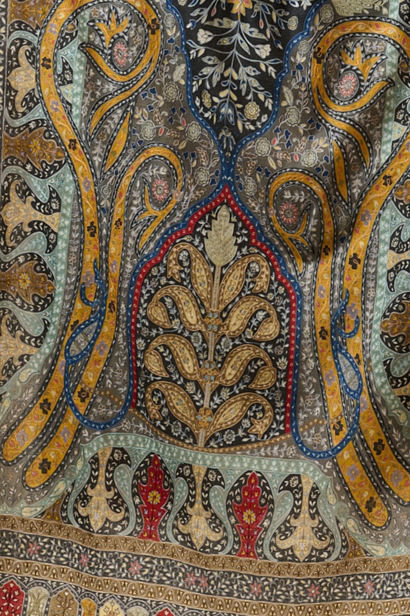 Taroob Embroidered Kashmiri Kalamkari Stole