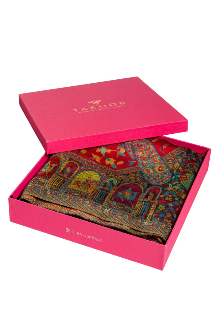 Taroob Gift Set of Baraat Silk Kani Dupatta for Her