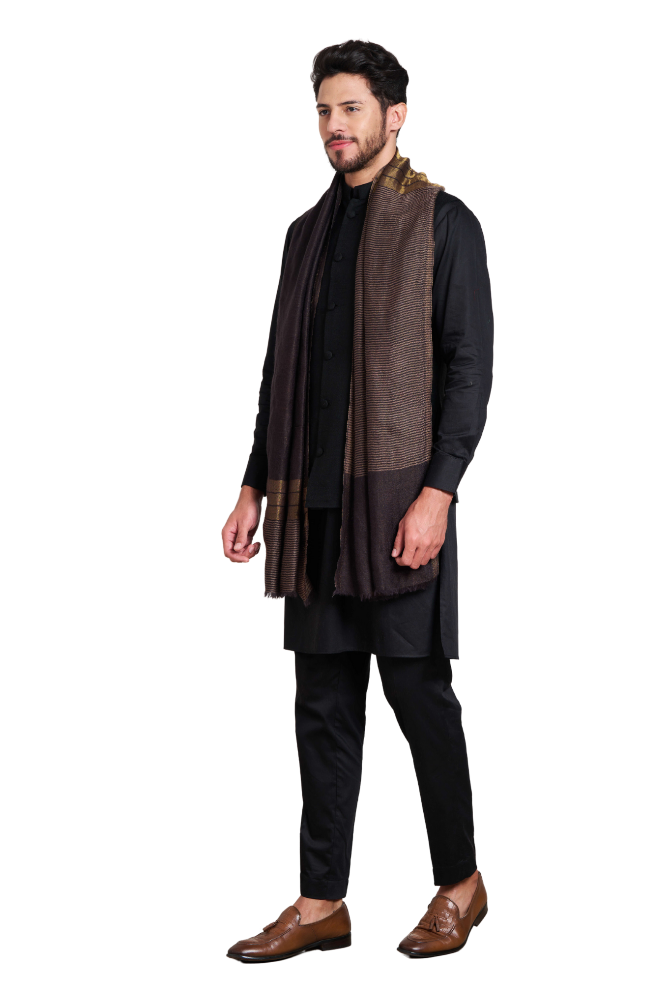 Taroob Striper Fine Wool Moonlight Scarf