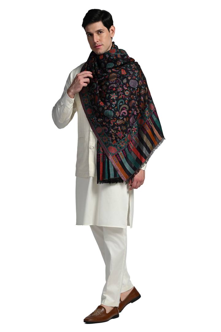 Taroob Gulab-kar Silk Kashmiri Kaani Stole