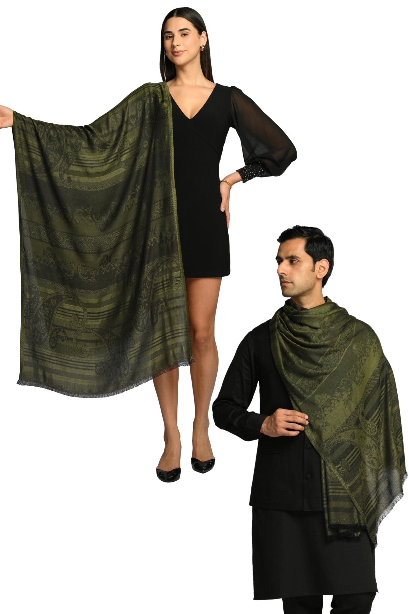 Taroob Gift Set of Superfine Unisex Jamawar Stole for Him or Her