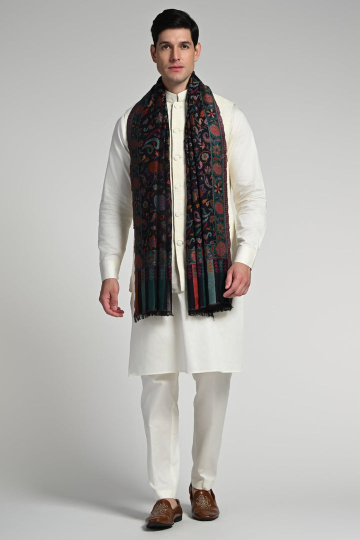 Taroob Gulab-kar Silk Kashmiri Kaani Stole