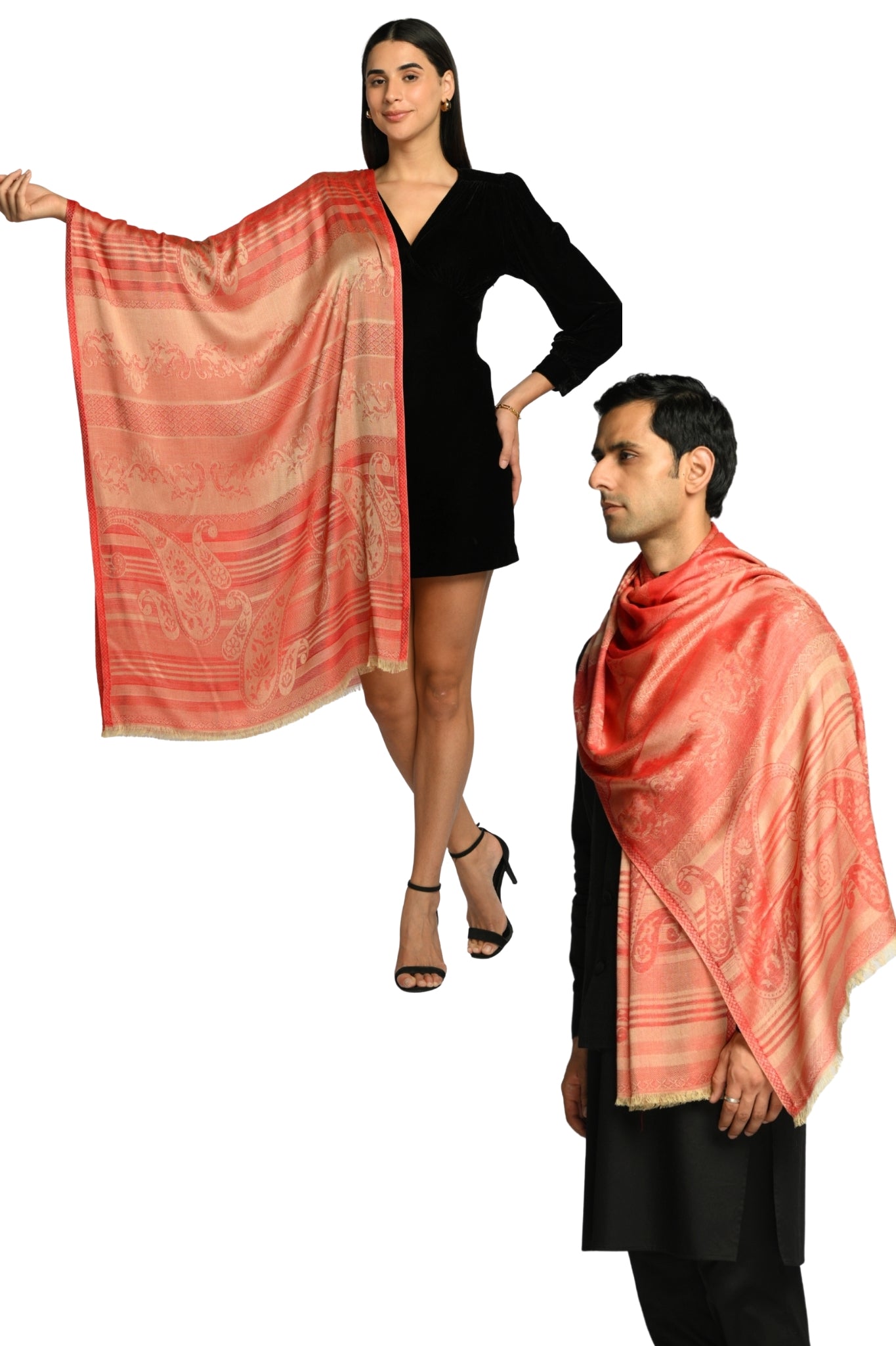 Taroob Gift Set of Superfine Unisex Jamawar Stole for Him or Her