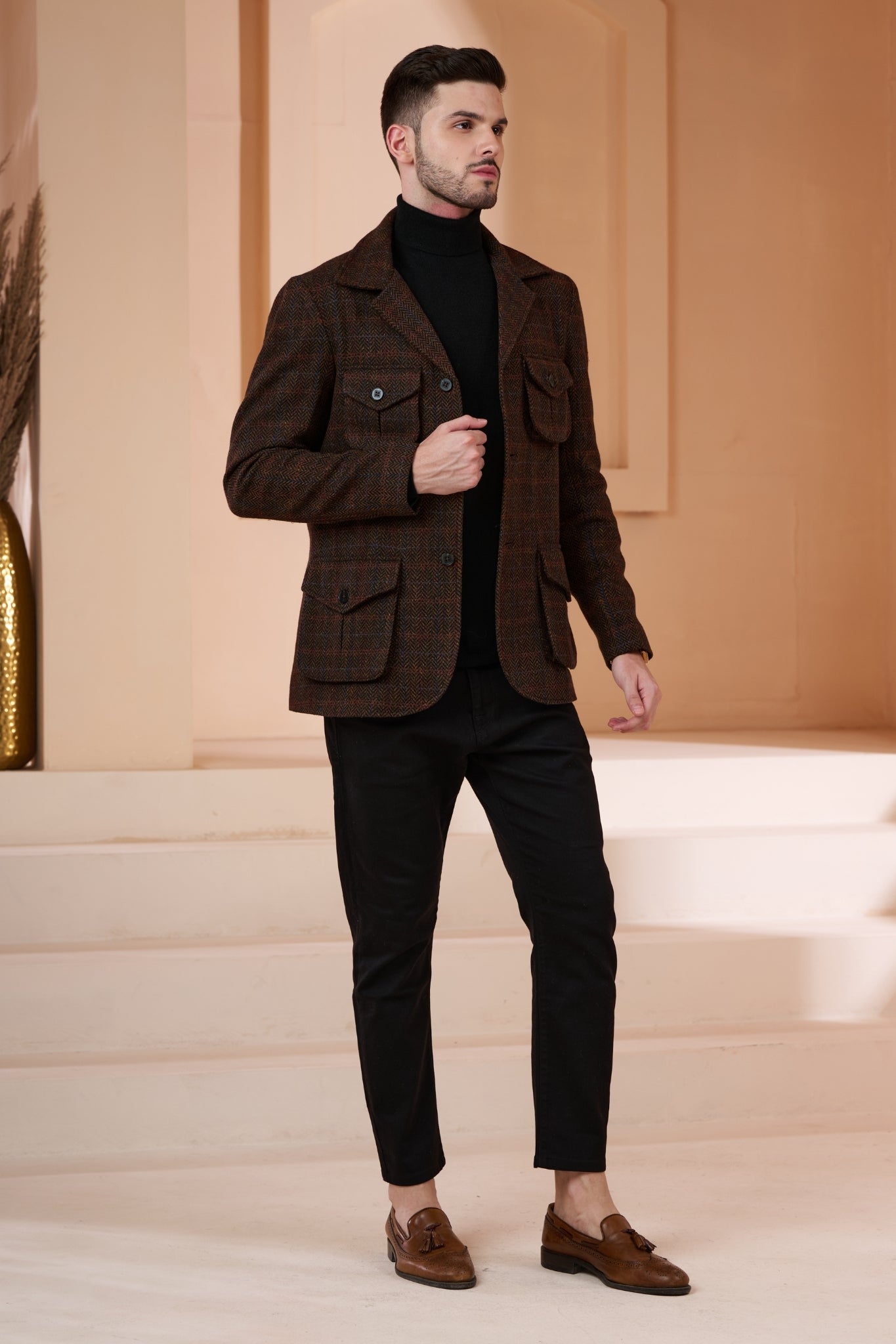 Taroob Wool Herringbone Travellers Jacket