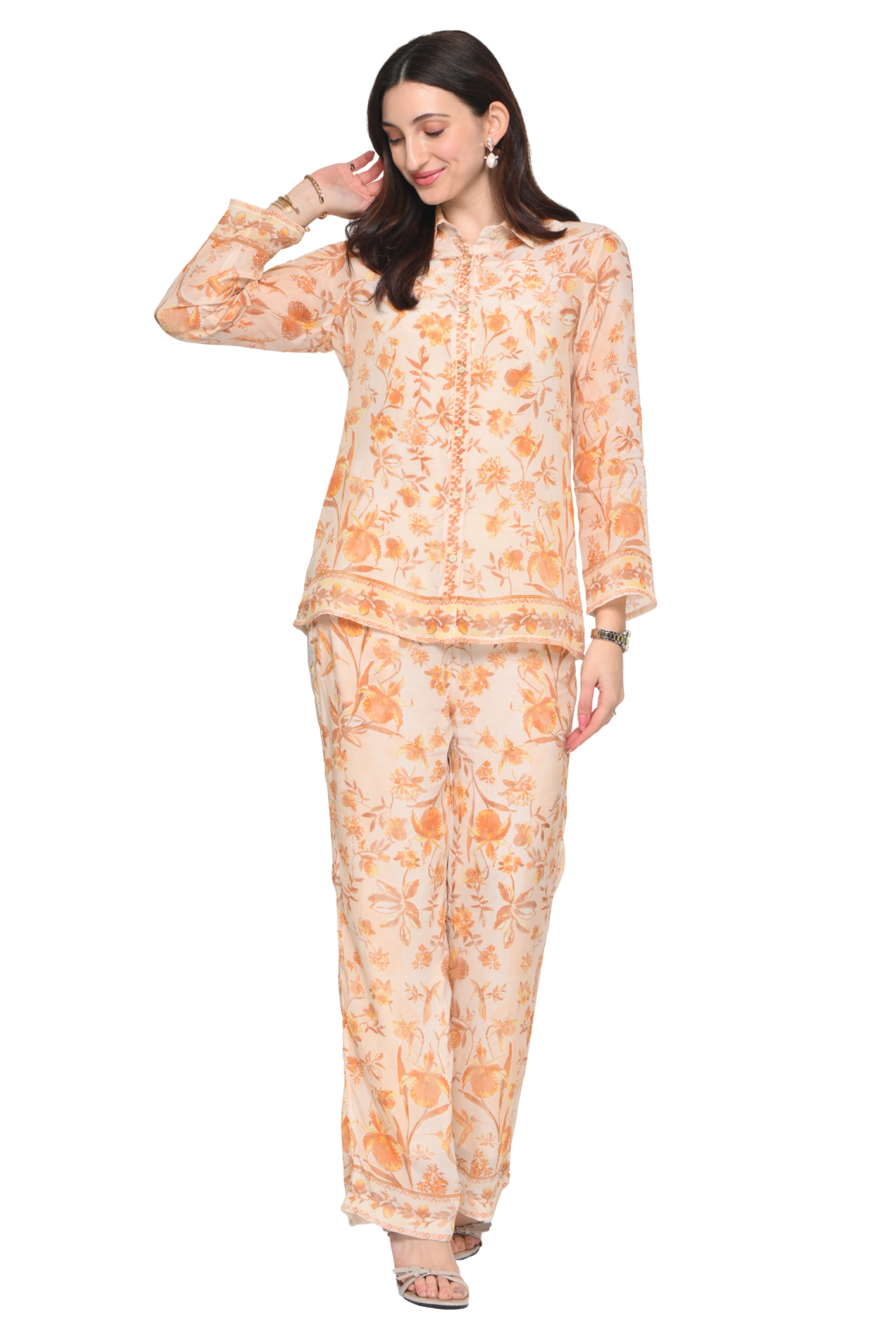 Taroob Garden Rhapsody Crepe Co-ord Set