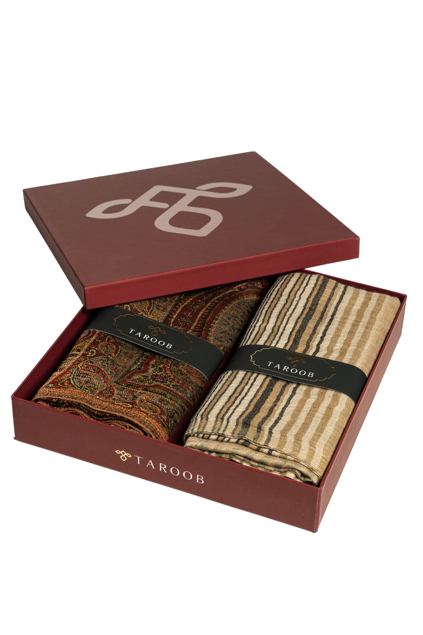 Couple Gift Set of Zari Stole for Him & Jamawar Stole for Her – Women's Gift Boxes for His & Her | Taroob
