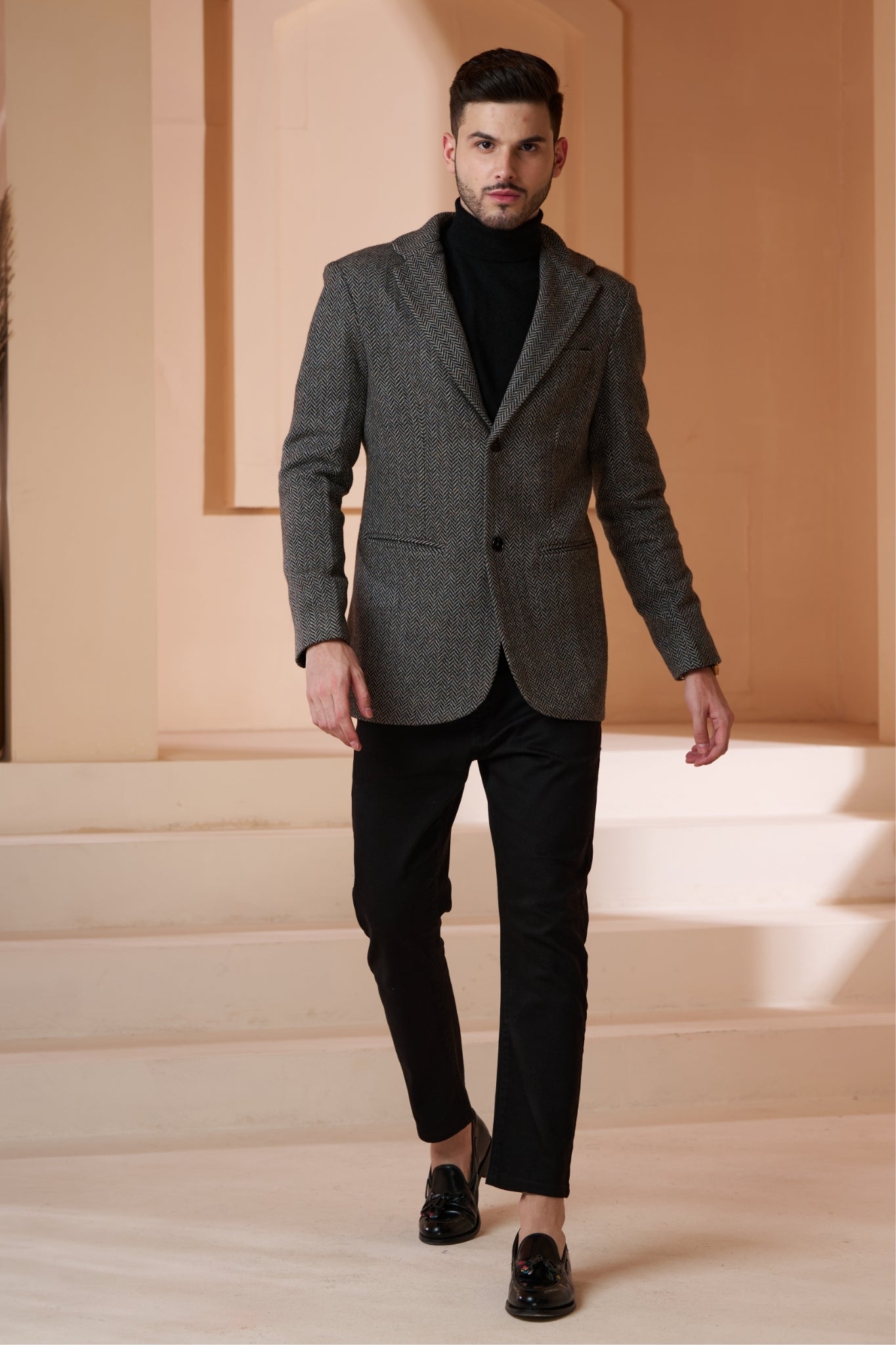 Taroob Wool Herringbone Vintage Blazer