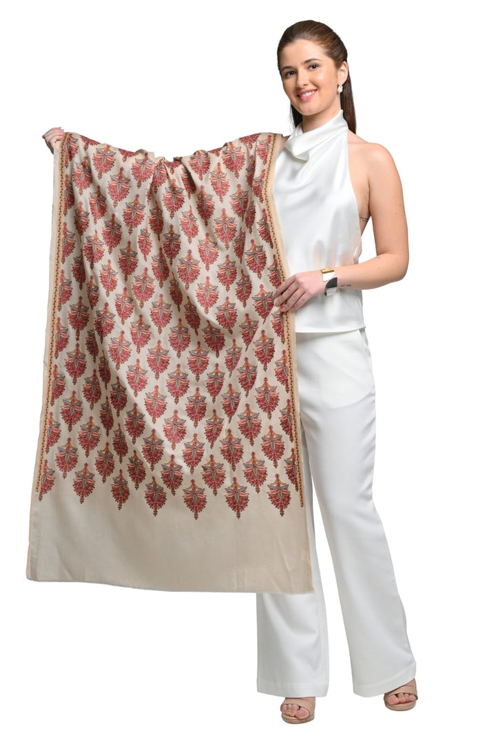 Taroob Embroidered Jamawar Stole