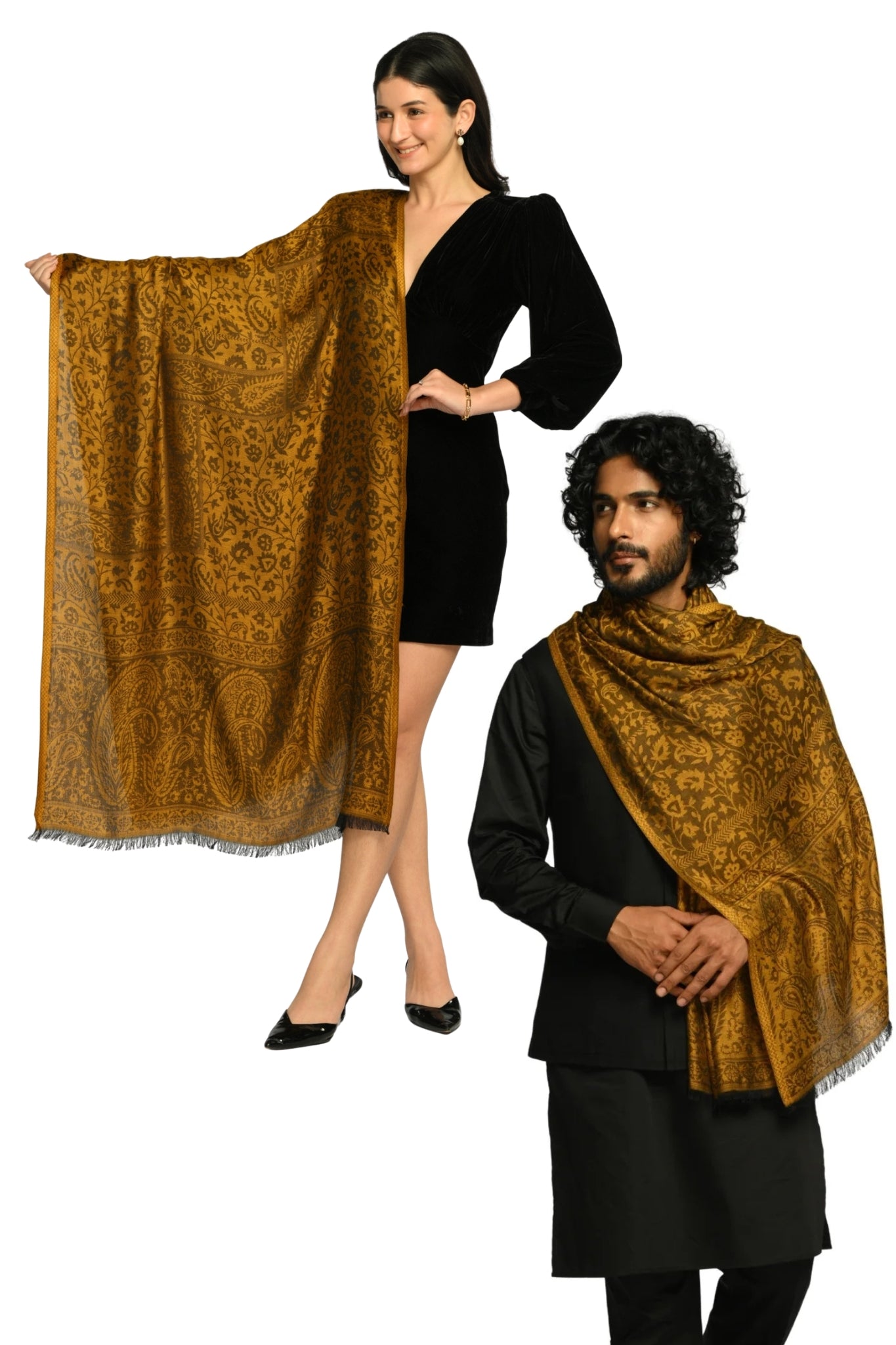 Taroob Gift Set of Superfine Unisex Jamawar Stole for Him or Her