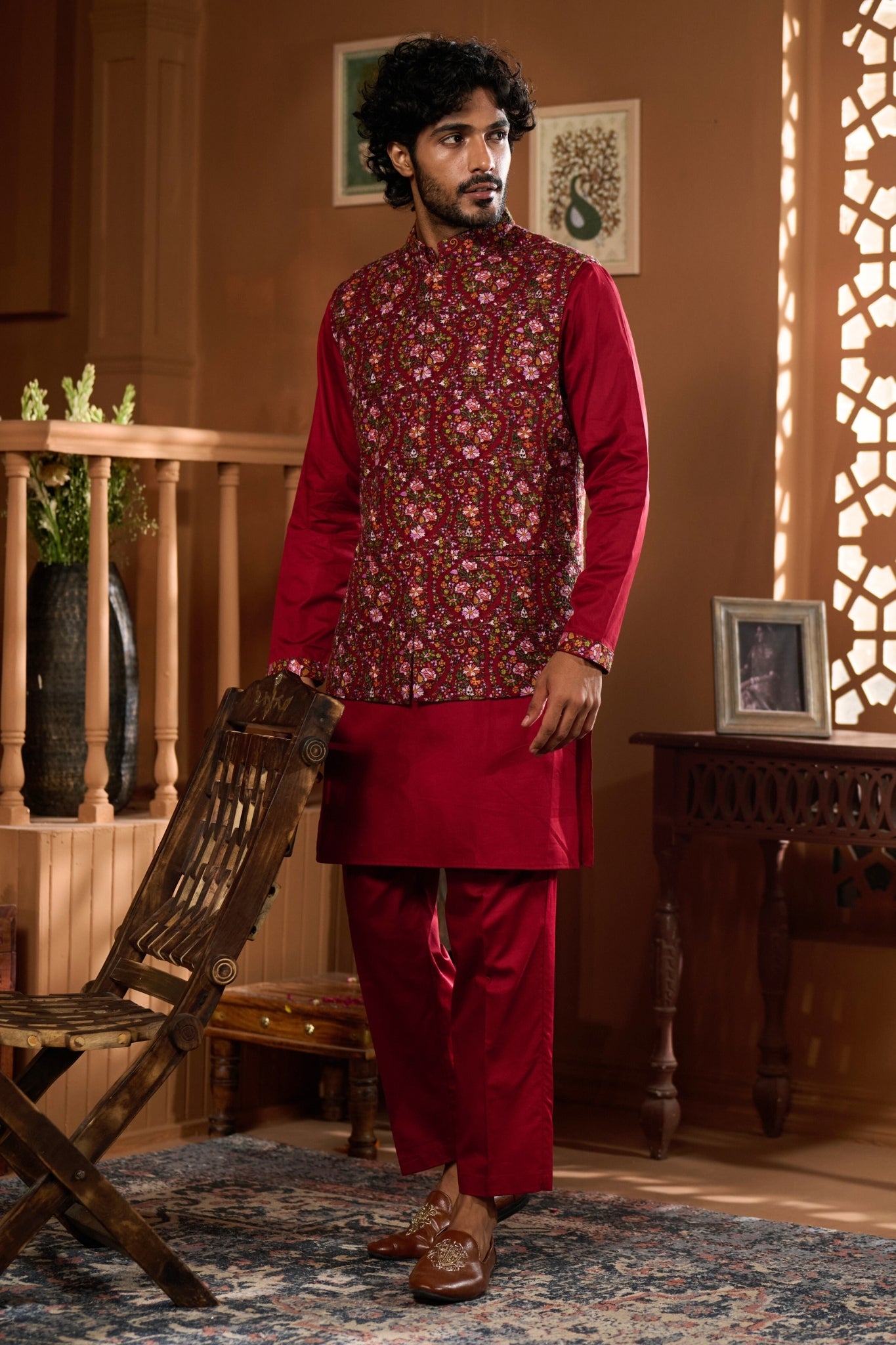 Taroob Emboidered Kashmir Gulistan Nehru Jacket