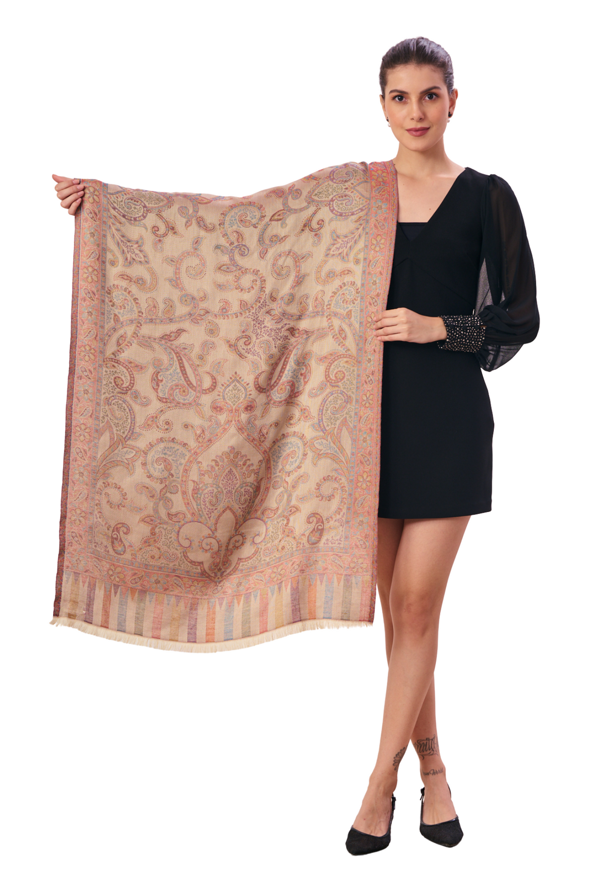 Taroob Gift Set of Paisley Silk Jamawar Stole or Him or Her ( Unisex Stole )