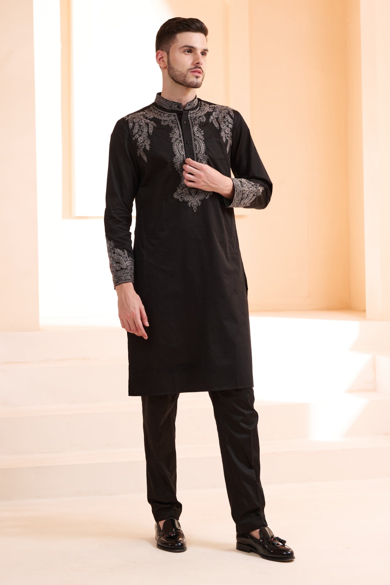 Taroob Emrboidered Zari Dori Work Kurta Pajama Set