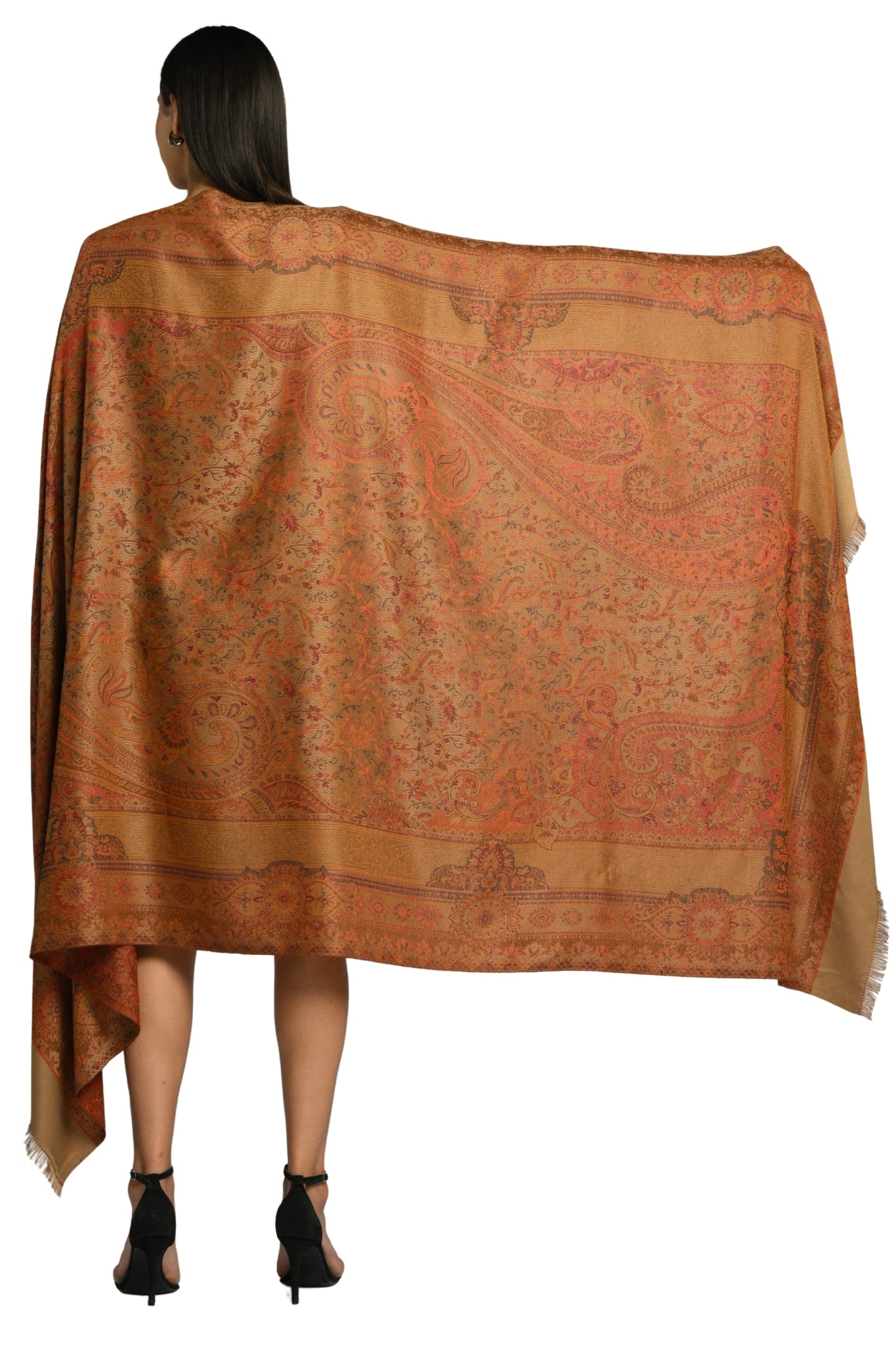 Taroob Faux Pashmina Antique Jamawar Shawl