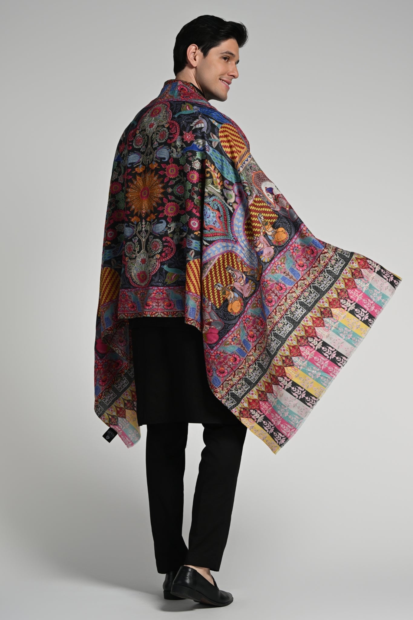 Taroob Royal Raj-Darbar Fine Wool Kalamkari Stole