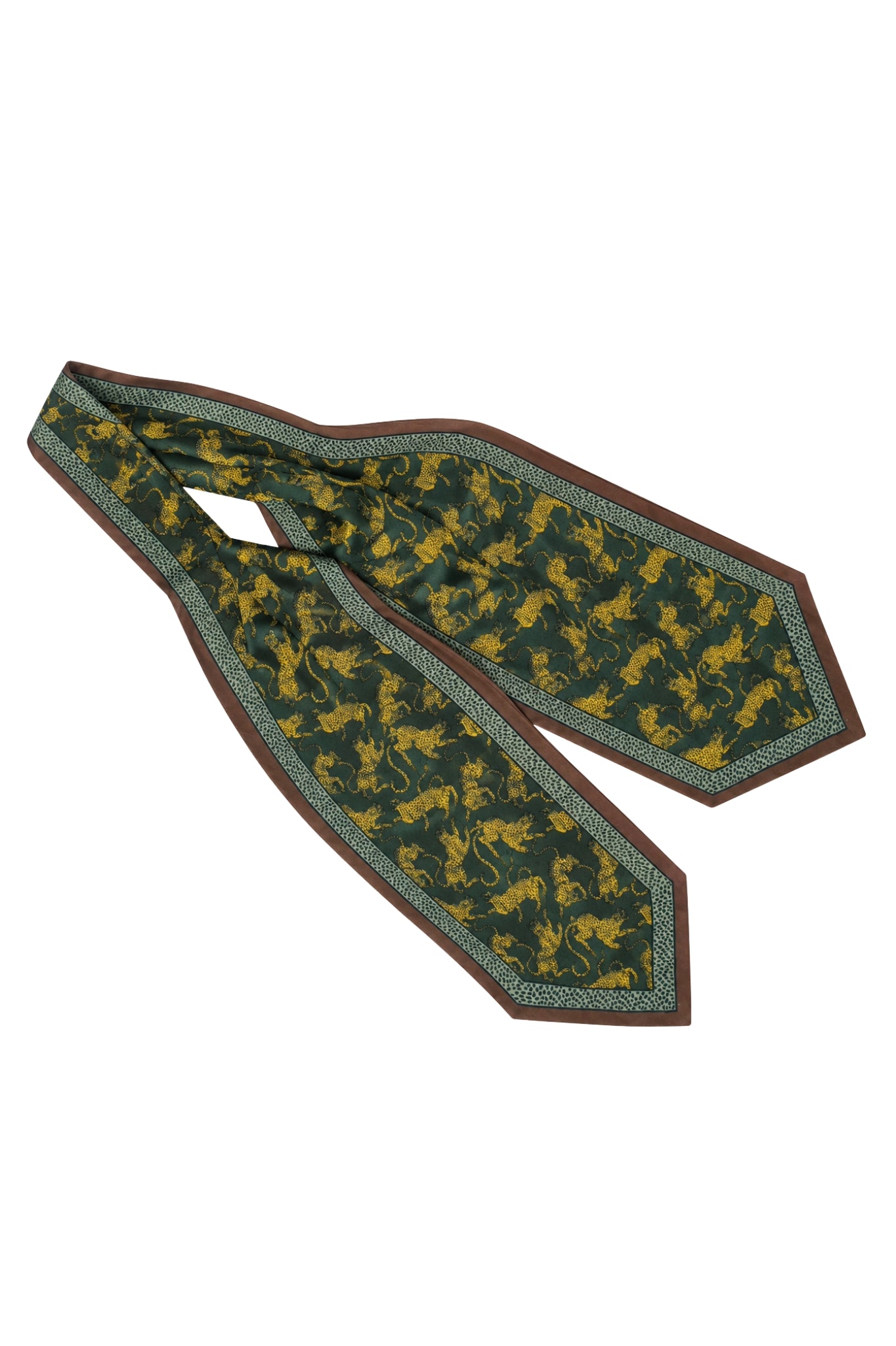 Taroob Premium Silk Satin Leopard Cravat, Men’s Neck Tie