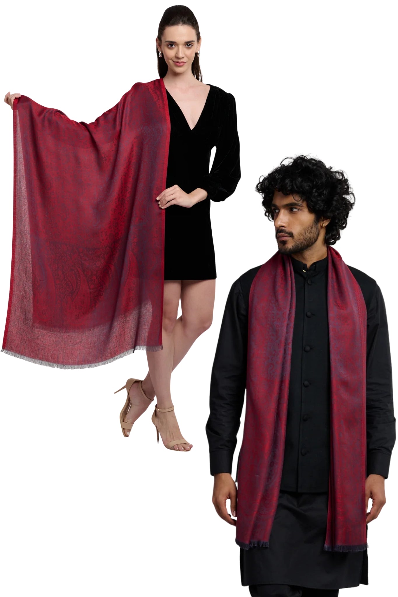 Taroob Gift Set of Superfine Unisex Jamawar Stole for Him or Her