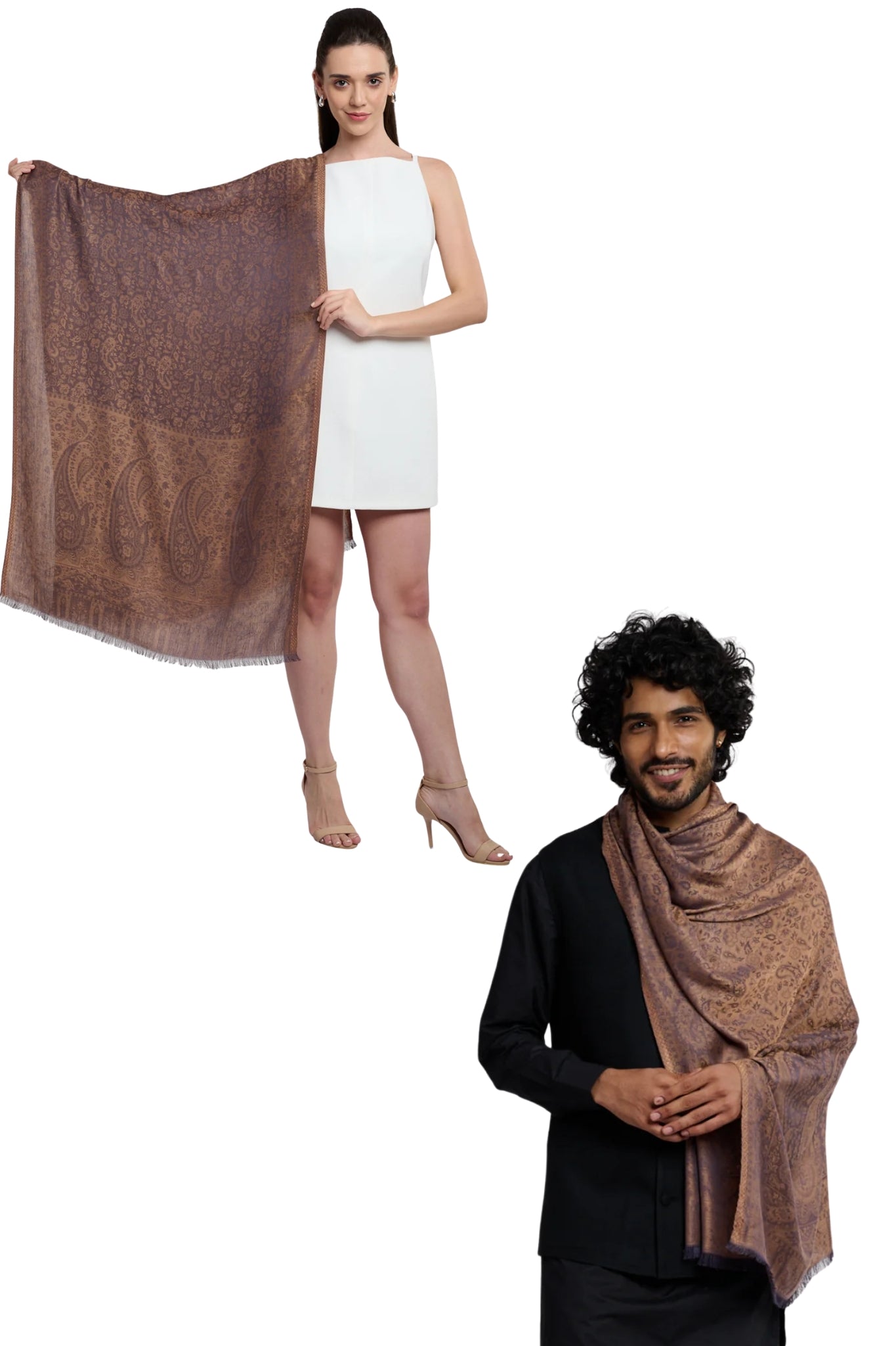 Taroob Gift Set of Superfine Unisex Jamawar Stole for Him or Her