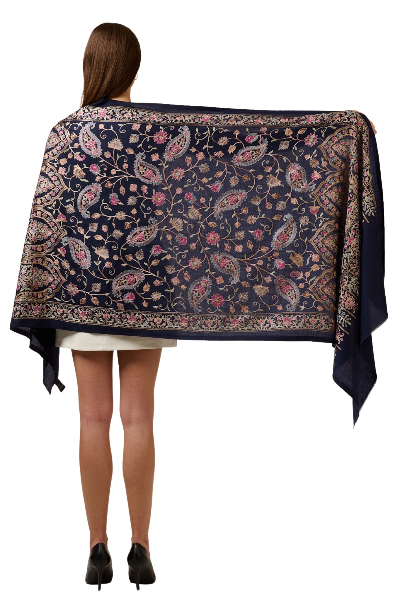 Taroob Wool Silk Kashmiri Embroidered Stole