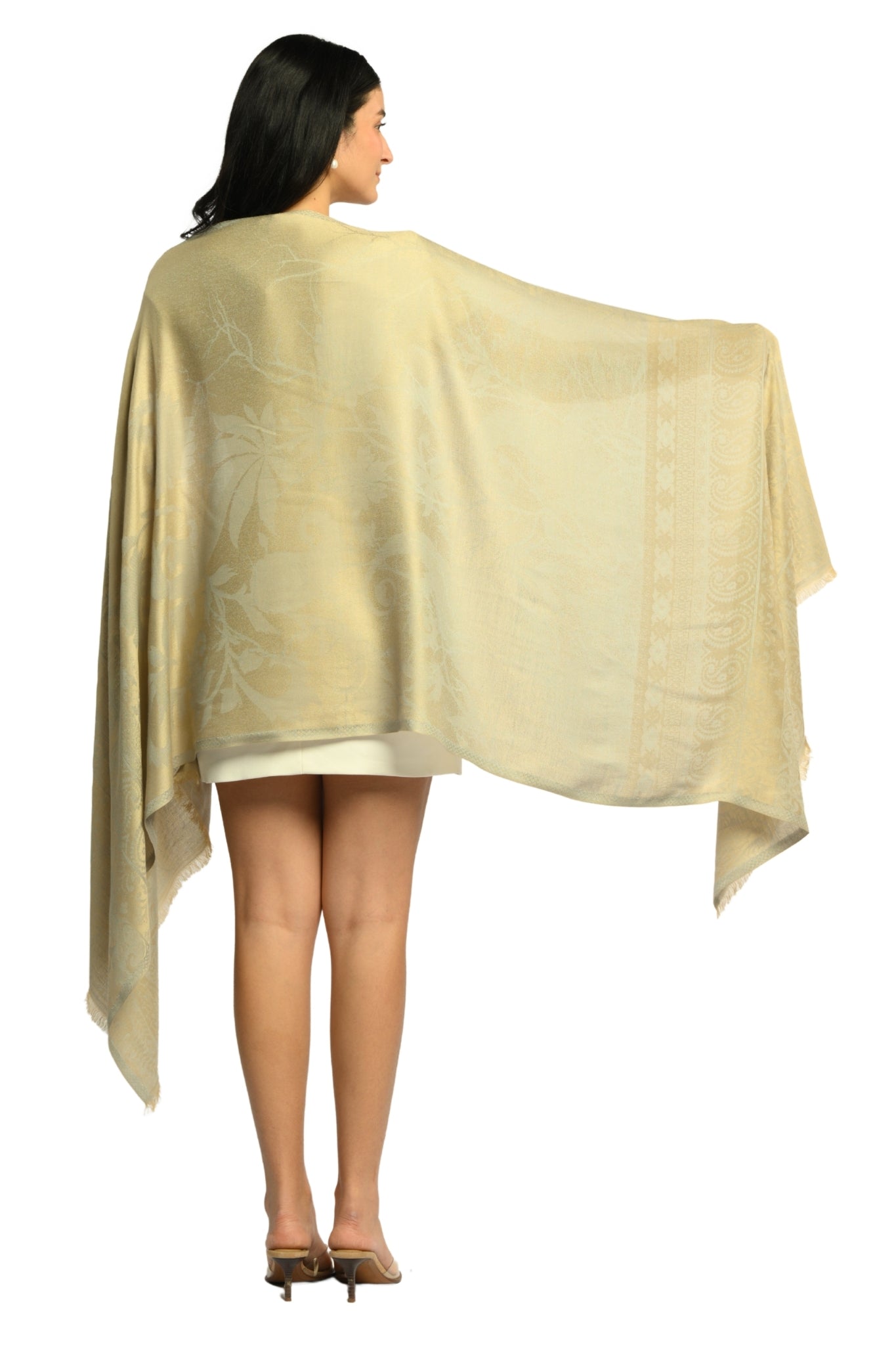 Taroob Fine Weave Silk Jamawar Stole