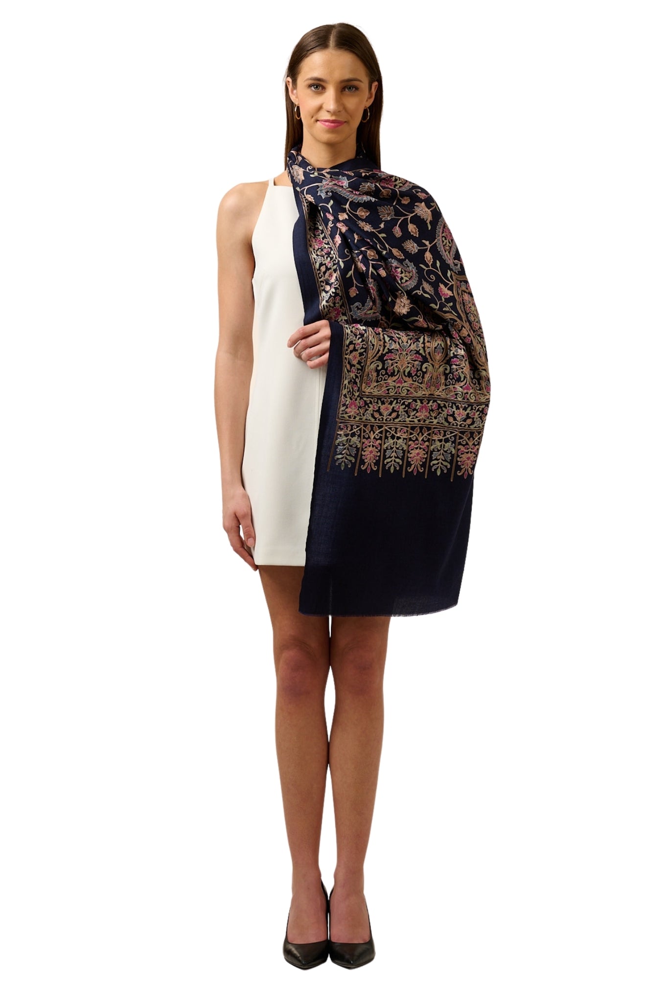 Taroob Wool Silk Kashmiri Embroidered Stole