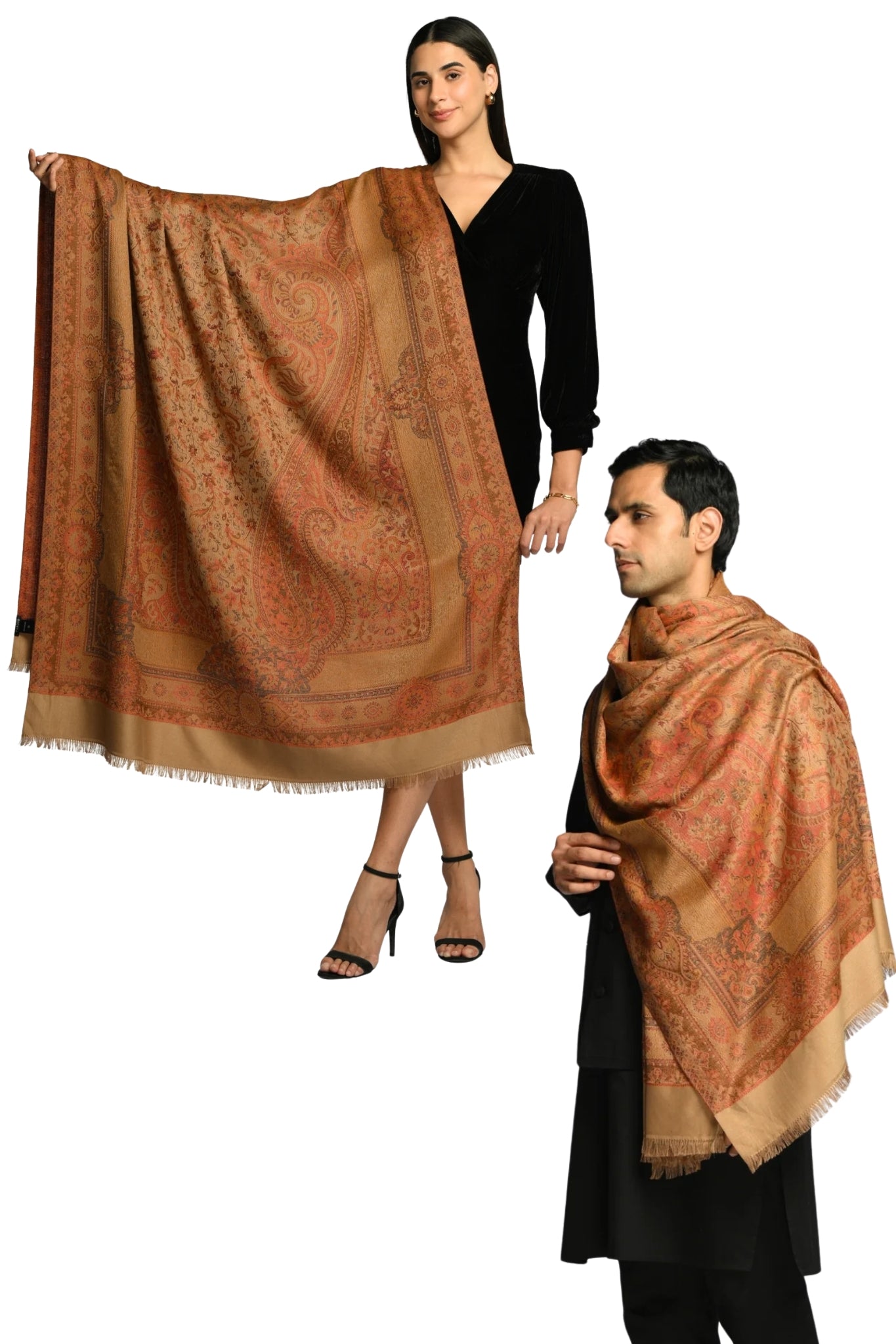 Taroob Gift Set of Unisex Jamawar Shawl for Him or Her