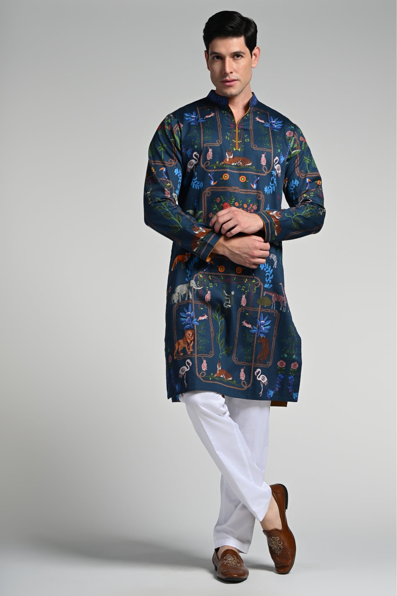 Taroob Printed Safari Kurta Pajama Set