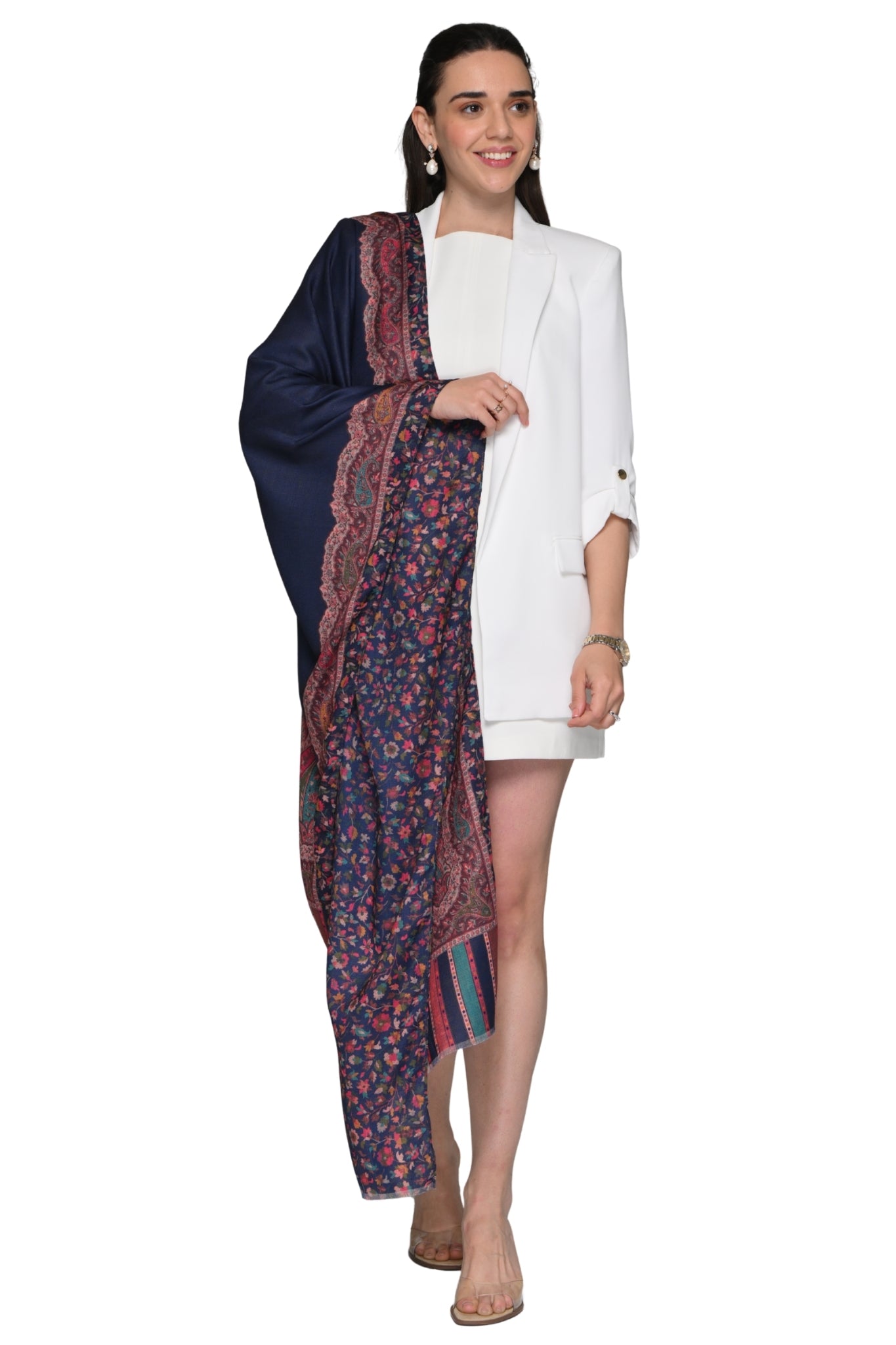 Reversible Printed Kashmiri Stole – Women's Printed Stoles – View 10 | Taroob