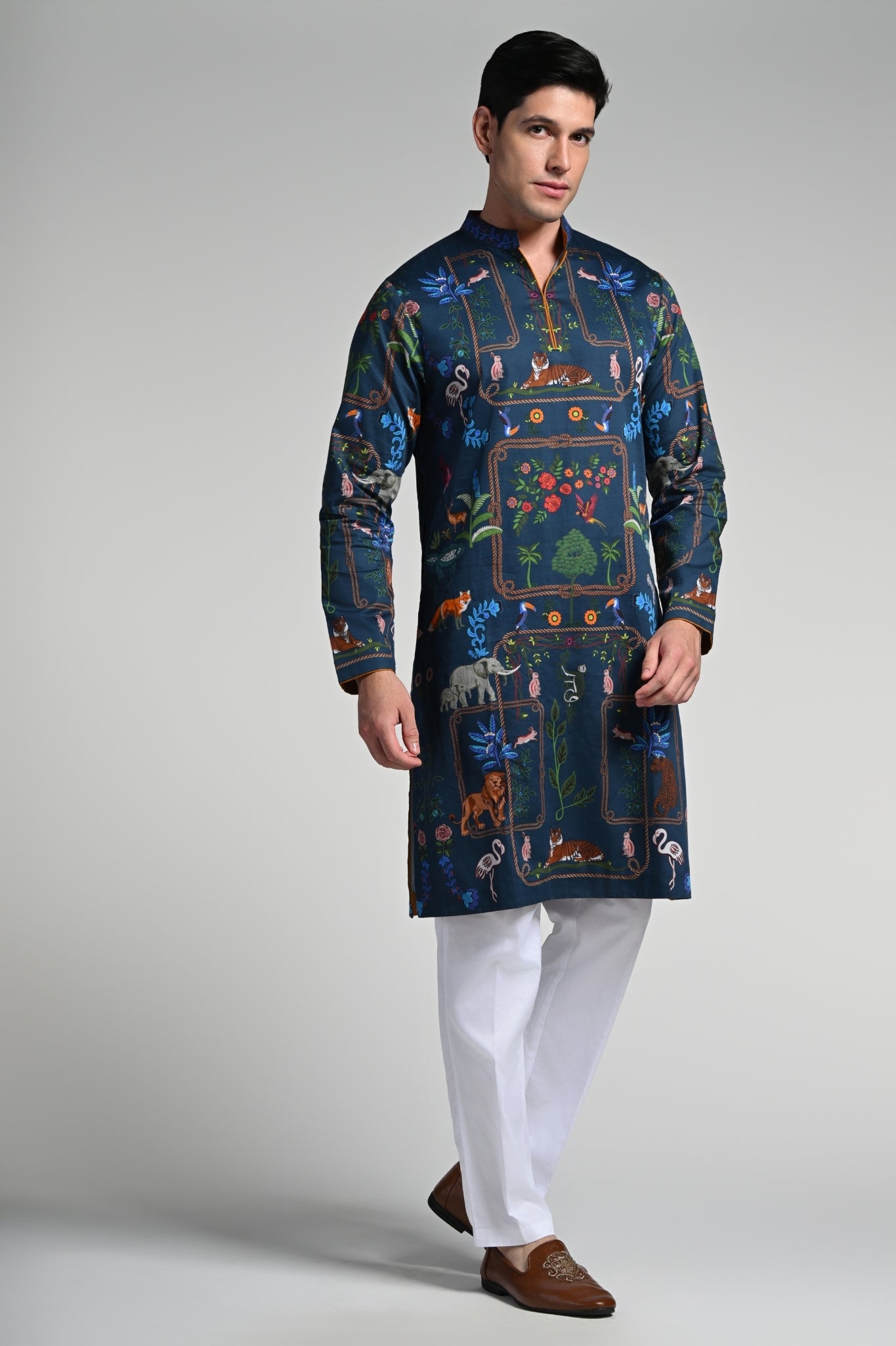 Taroob Printed Safari Kurta Pajama Set