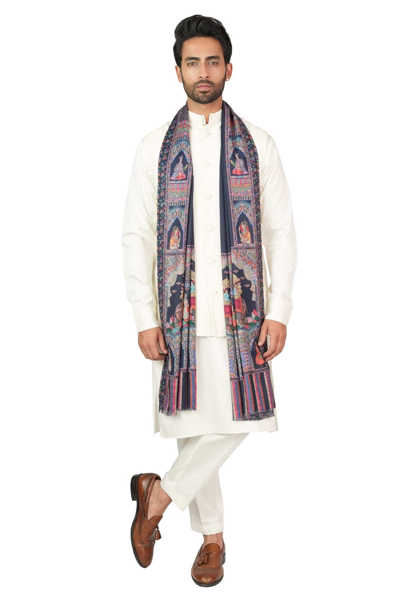 Taroob Reverisble Printed Mughal Stole