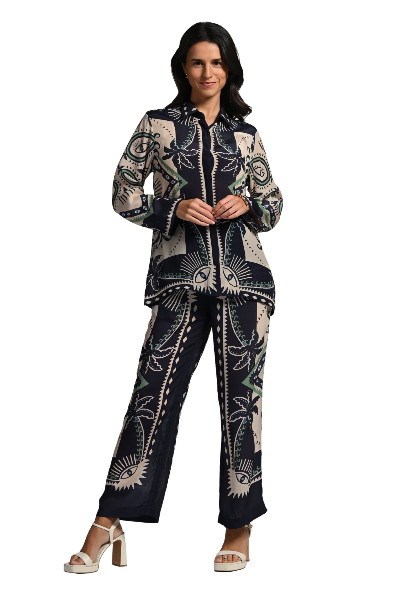 Geo Palms Co-ord Set – Women's Coords & Shirts | Taroob
